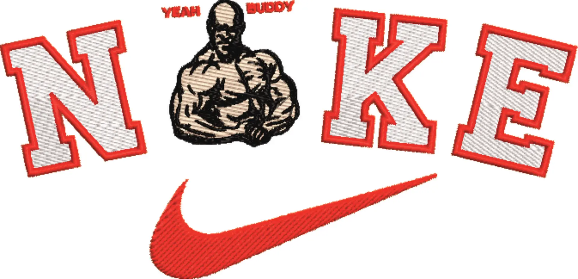 Nike Swoosh Yea Buddy - Nike embroidery design file - instant download in a frame — view 4