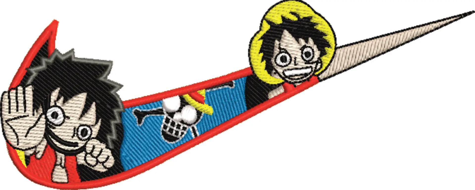 Nike Swoosh Luffy Gear 5 - Nike embroidery design file - instant download in a frame — view 4