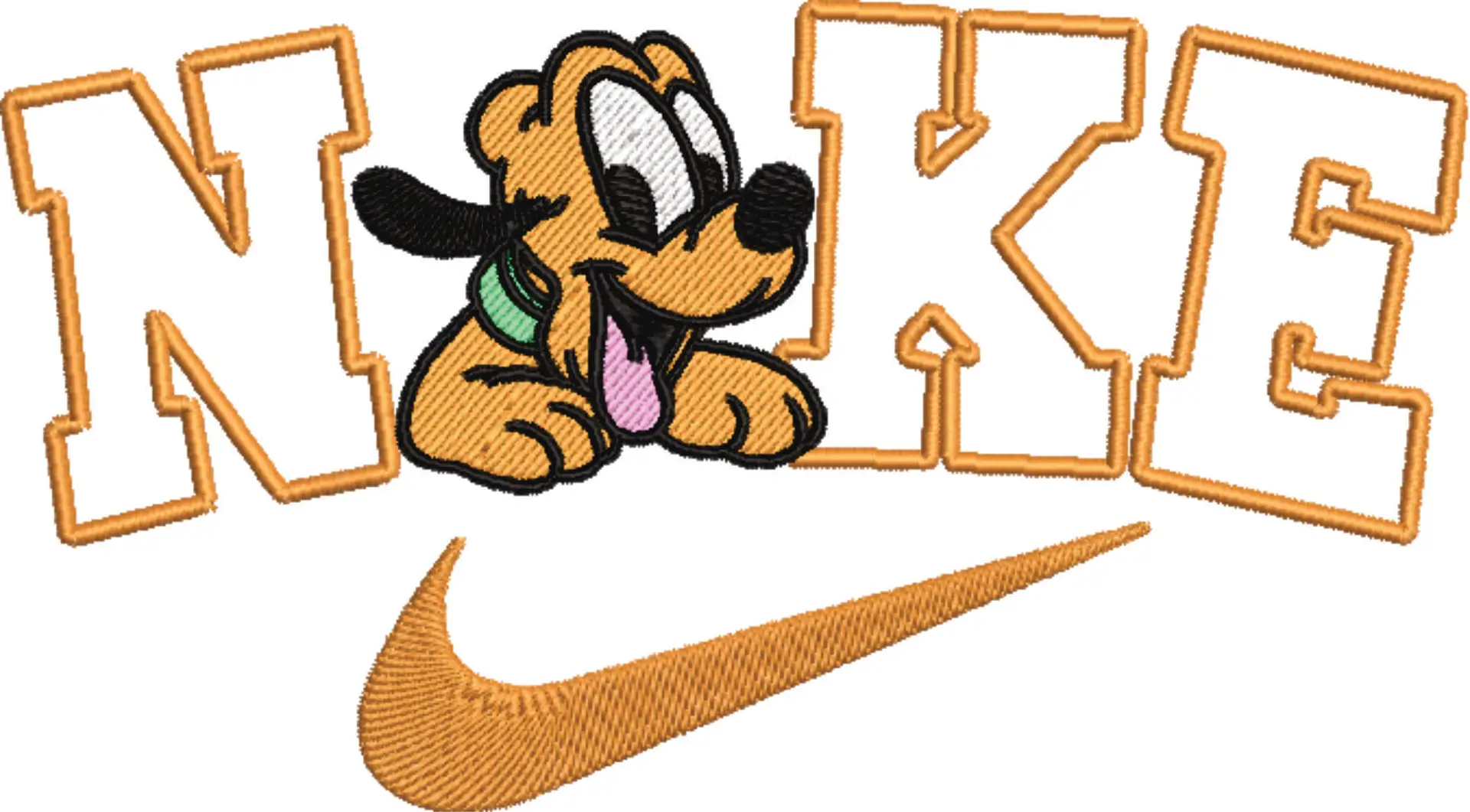 Nike Swoosh Pluto Junior Pup - Nike Mickey Mouse embroidery design file - instant download in a frame — view 4