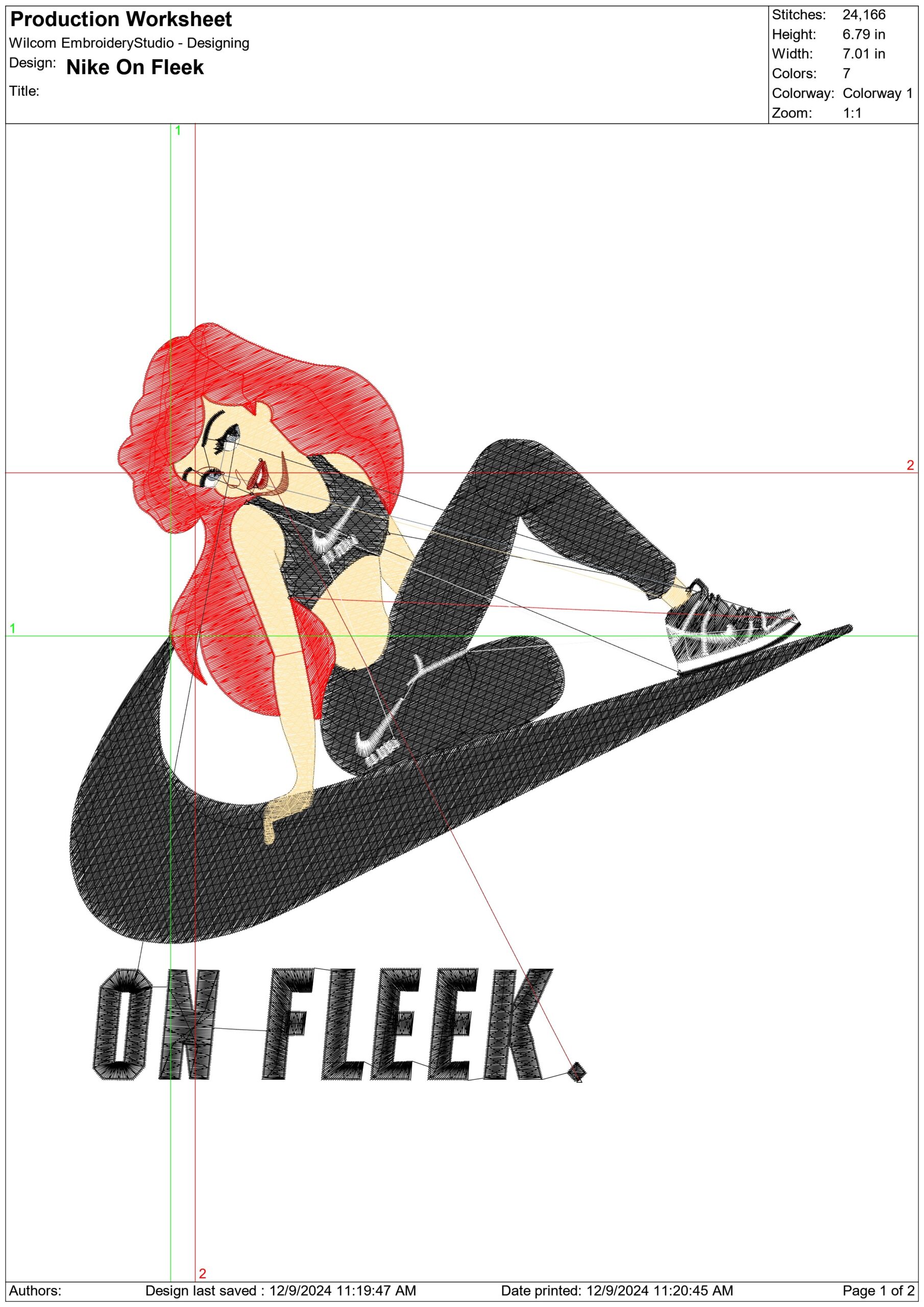 Nike Swoosh On Fleek - Nike embroidery design file - instant download in a frame — view 2