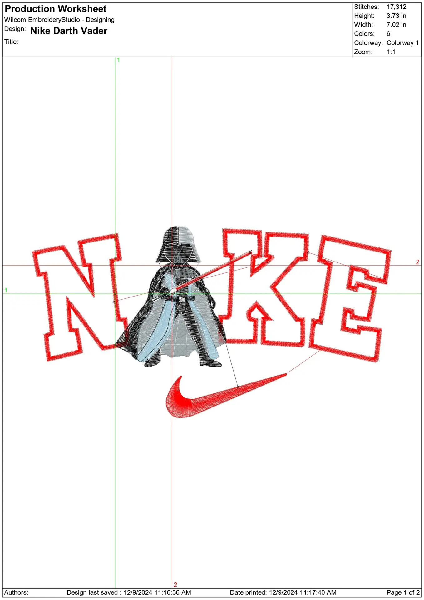 Nike Swoosh Darth Vader - Nike Star Wars embroidery design file - instant download in a frame — view 2