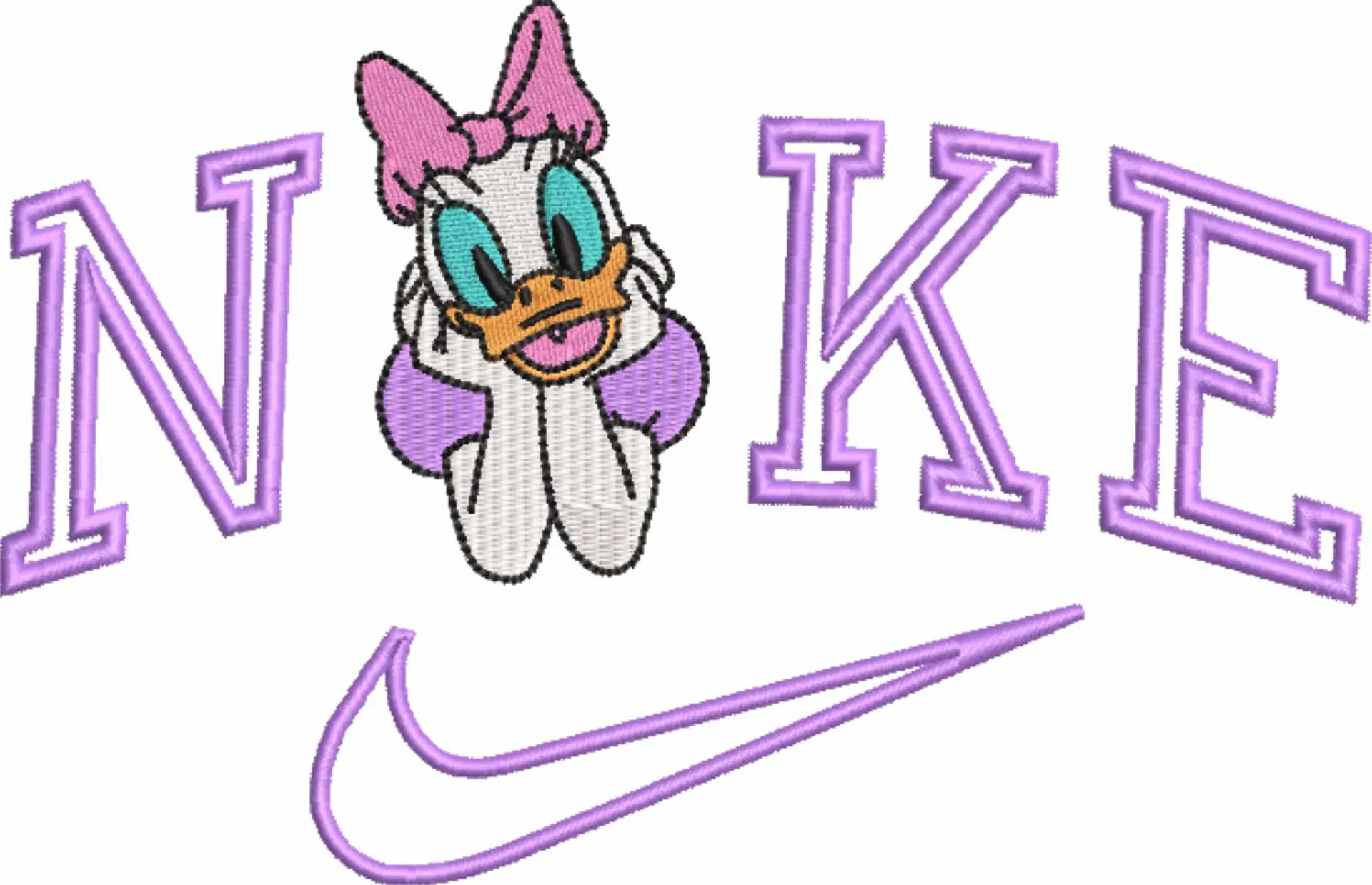 Nike Swoosh Daisy Duck - Nike Mickey Mouse embroidery design file - instant download in a frame — view 4