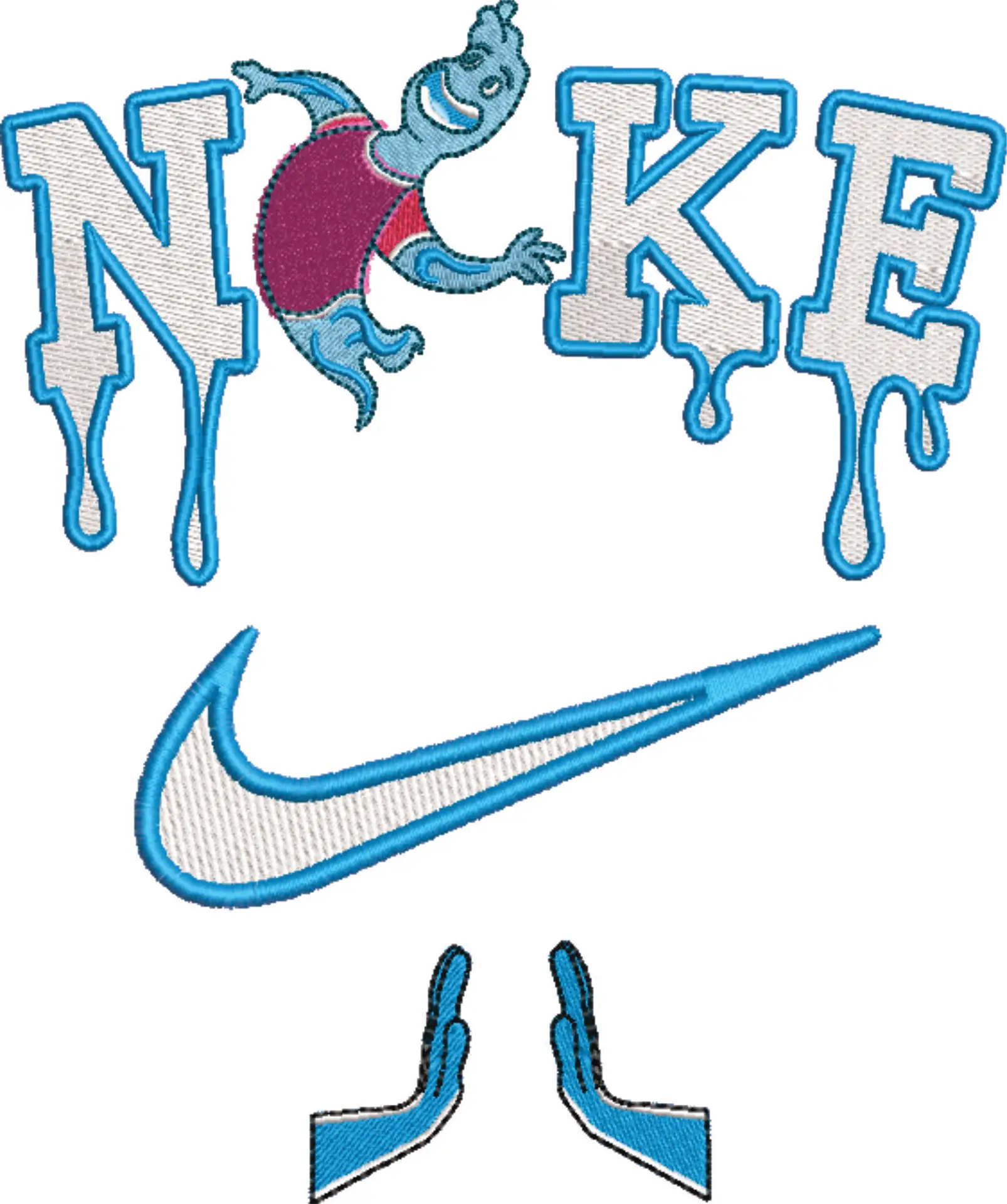 Nike Swoosh Elemental Water - Nike embroidery design file - instant download in a frame — view 4