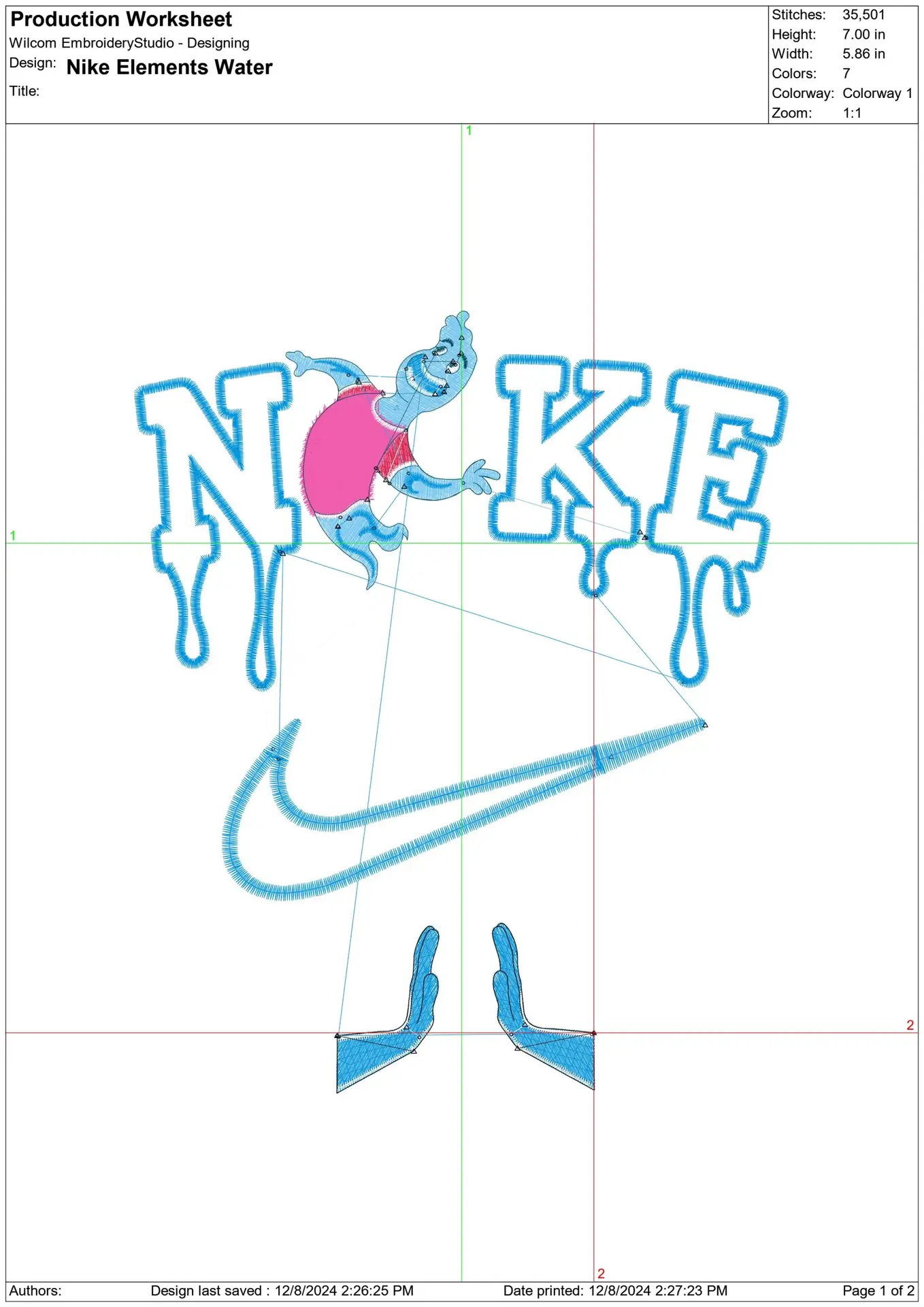 Nike Swoosh Elemental Water - Nike embroidery design file - instant download in a frame — view 2