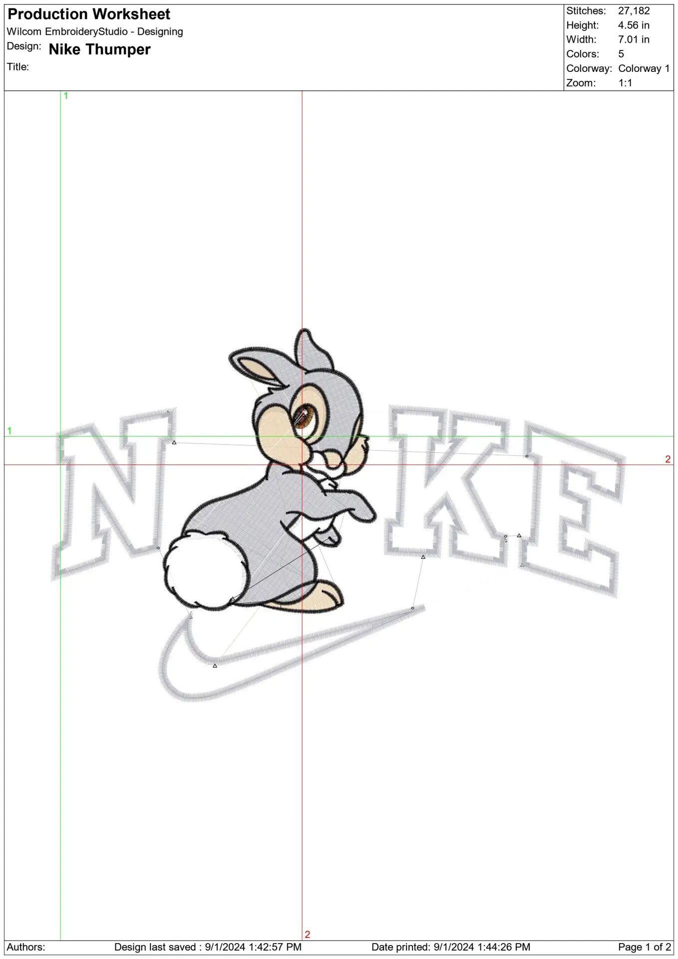 Nike Swoosh Thumper - Nike Disney Bambi design file - instant download in a frame — view 2