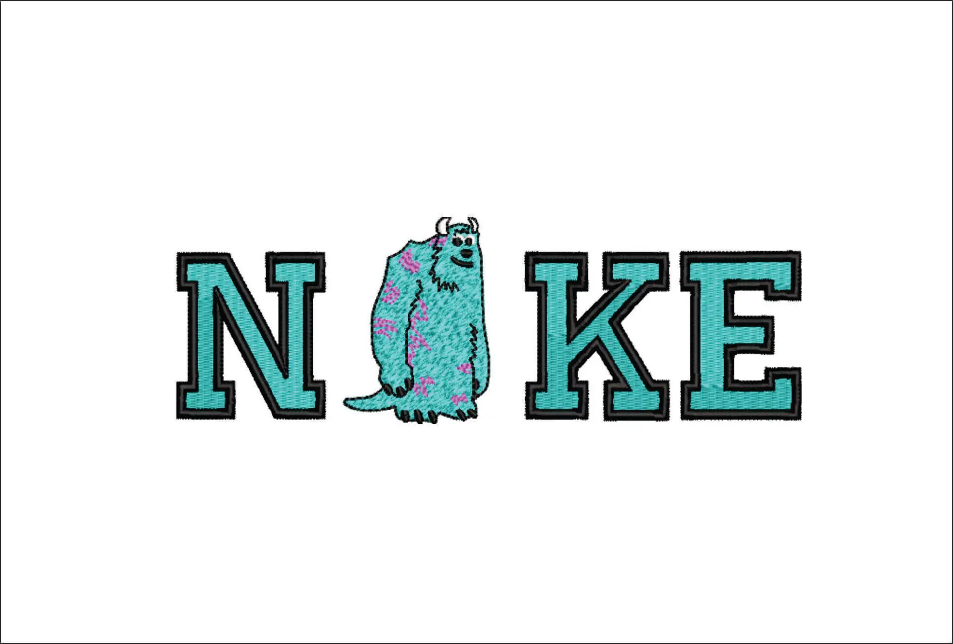 Nike Swoosh Sulley - Nike Monsters Inc design file - instant download in a frame