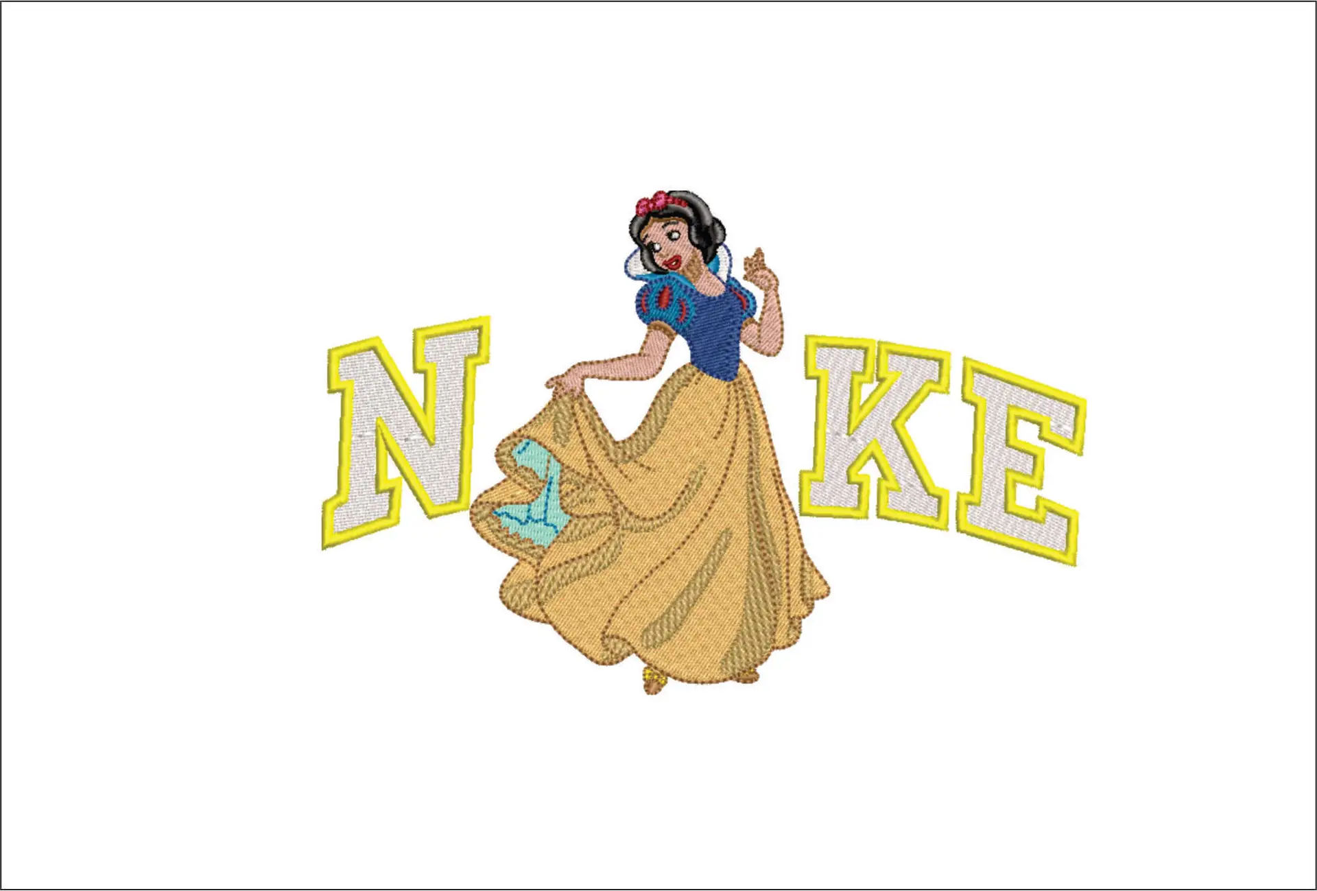 Nike Swoosh Snow White - Nike Disney design file - instant download in a frame