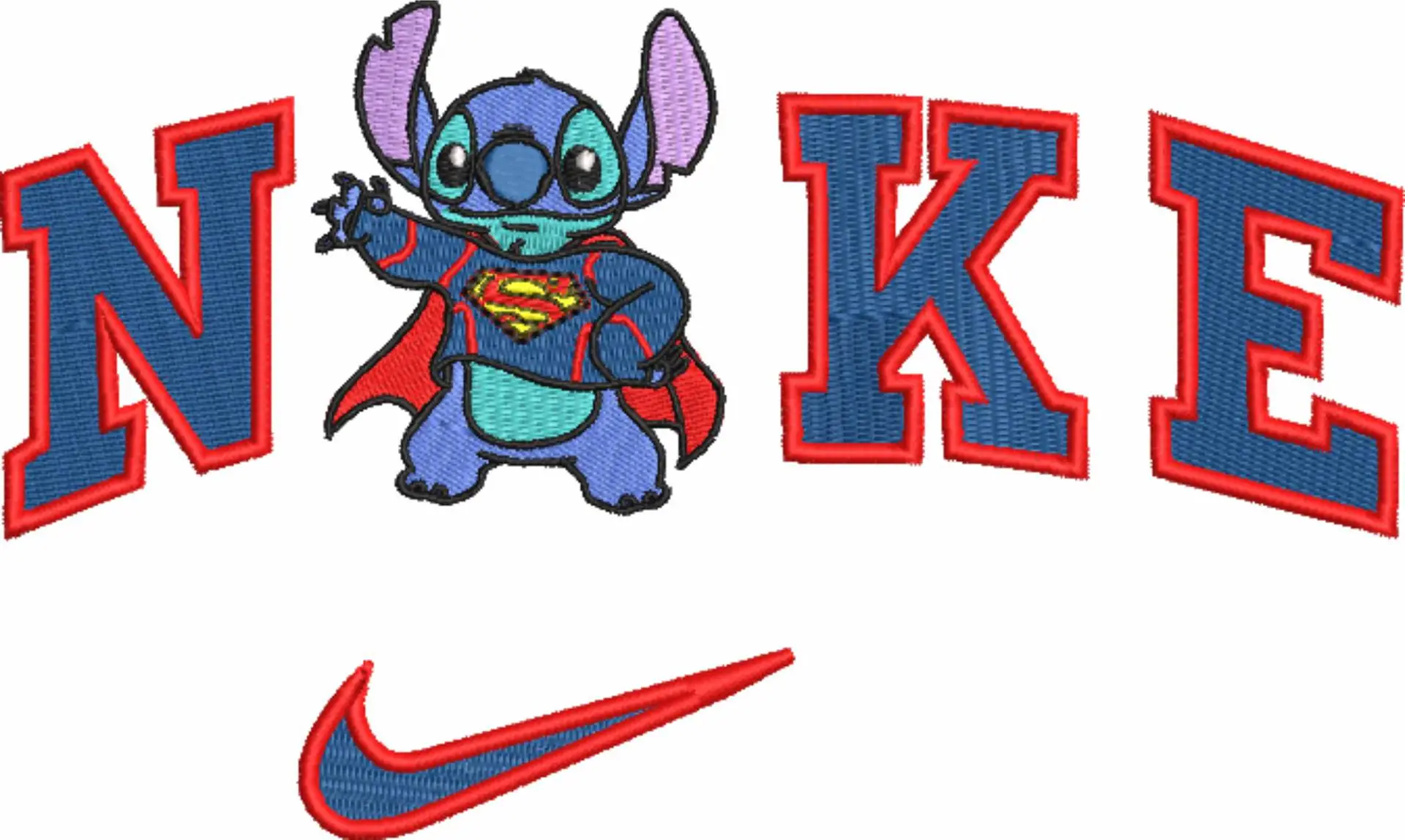 Nike Swoosh Stitch Superman - Nike embroidery design file - instant download in a frame — view 4