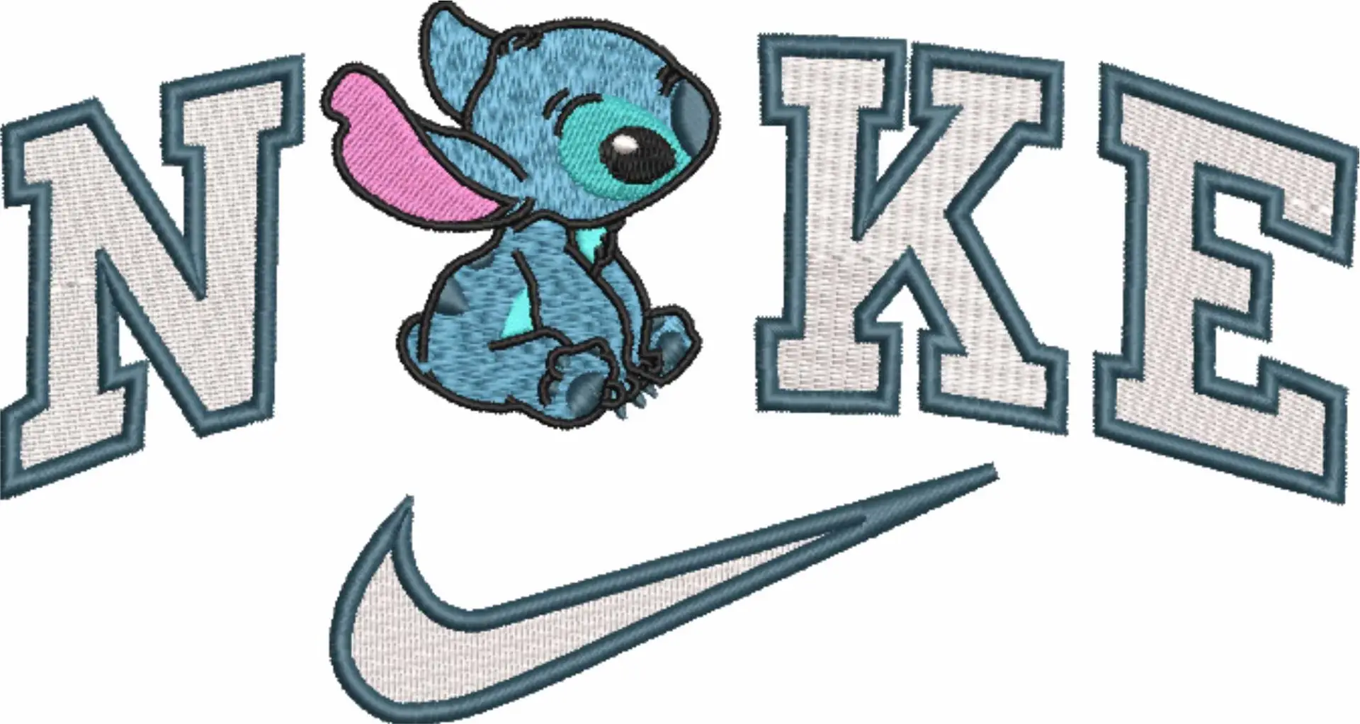 Nike Swoosh Stitch Sitting - Nike embroidery design file - instant download in a frame — view 4