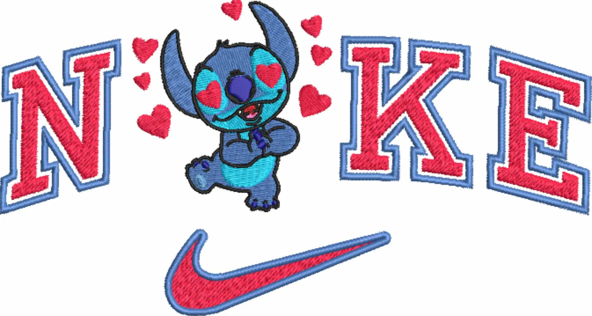 Nike Swoosh Stitch Love - Nike embroidery design file - instant download in a frame — view 4