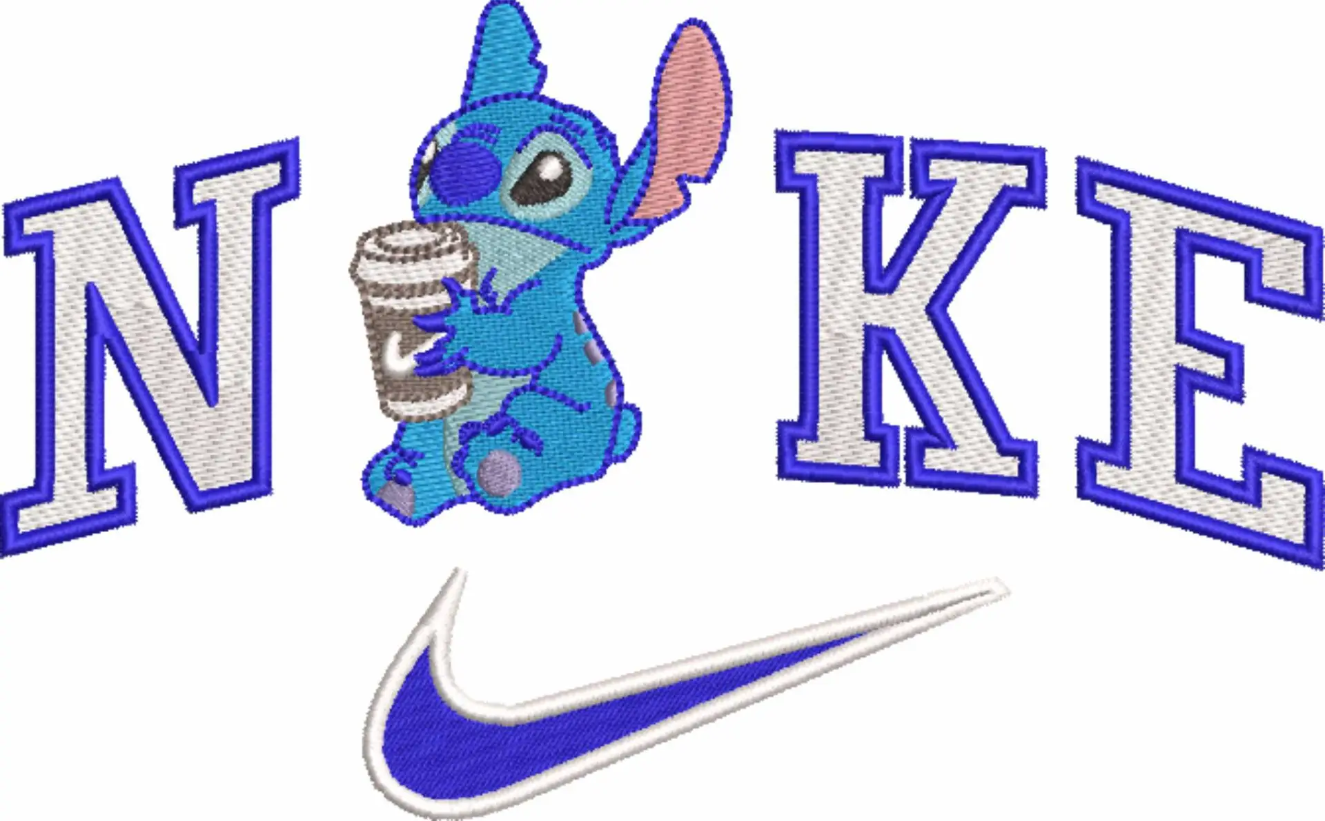 Nike Swoosh Stitch - Nike embroidery design file - instant download in a frame — view 4