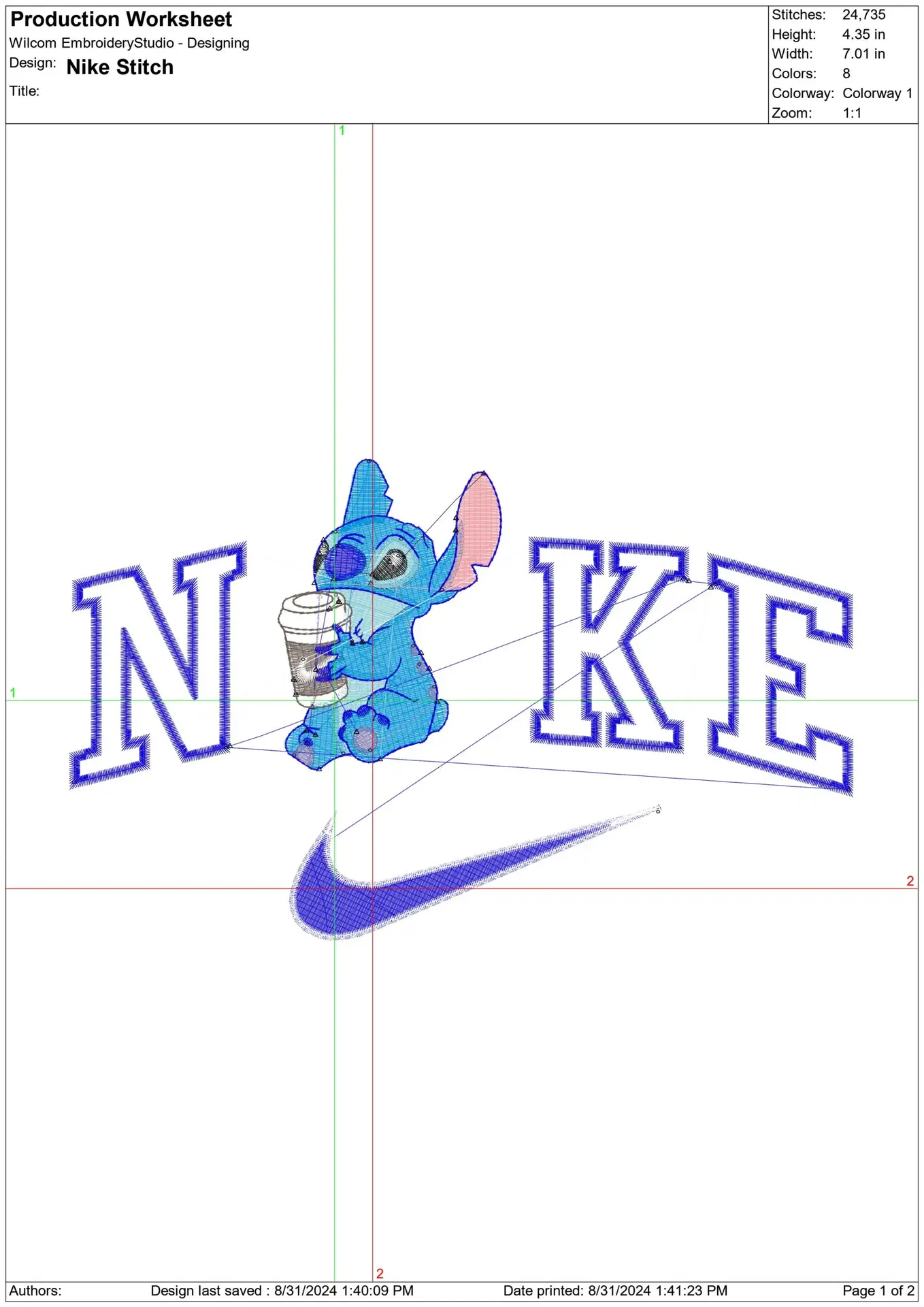 Nike Swoosh Stitch - Nike embroidery design file - instant download in a frame — view 2