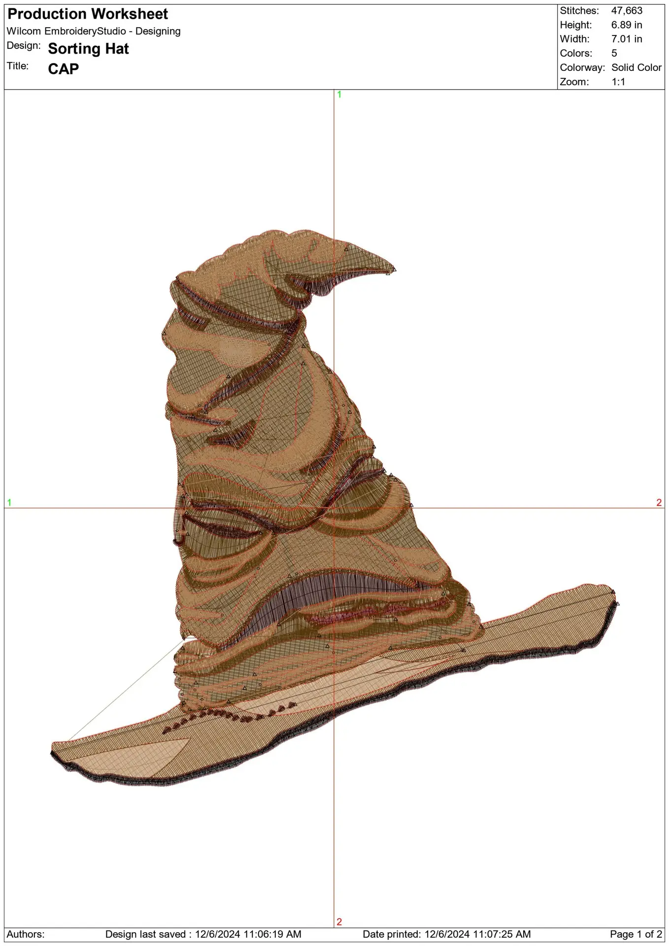 Harry Potter - Sorting Hat - Unique Harry Potter Design - High Quality embroidery design file - instant download — view 2