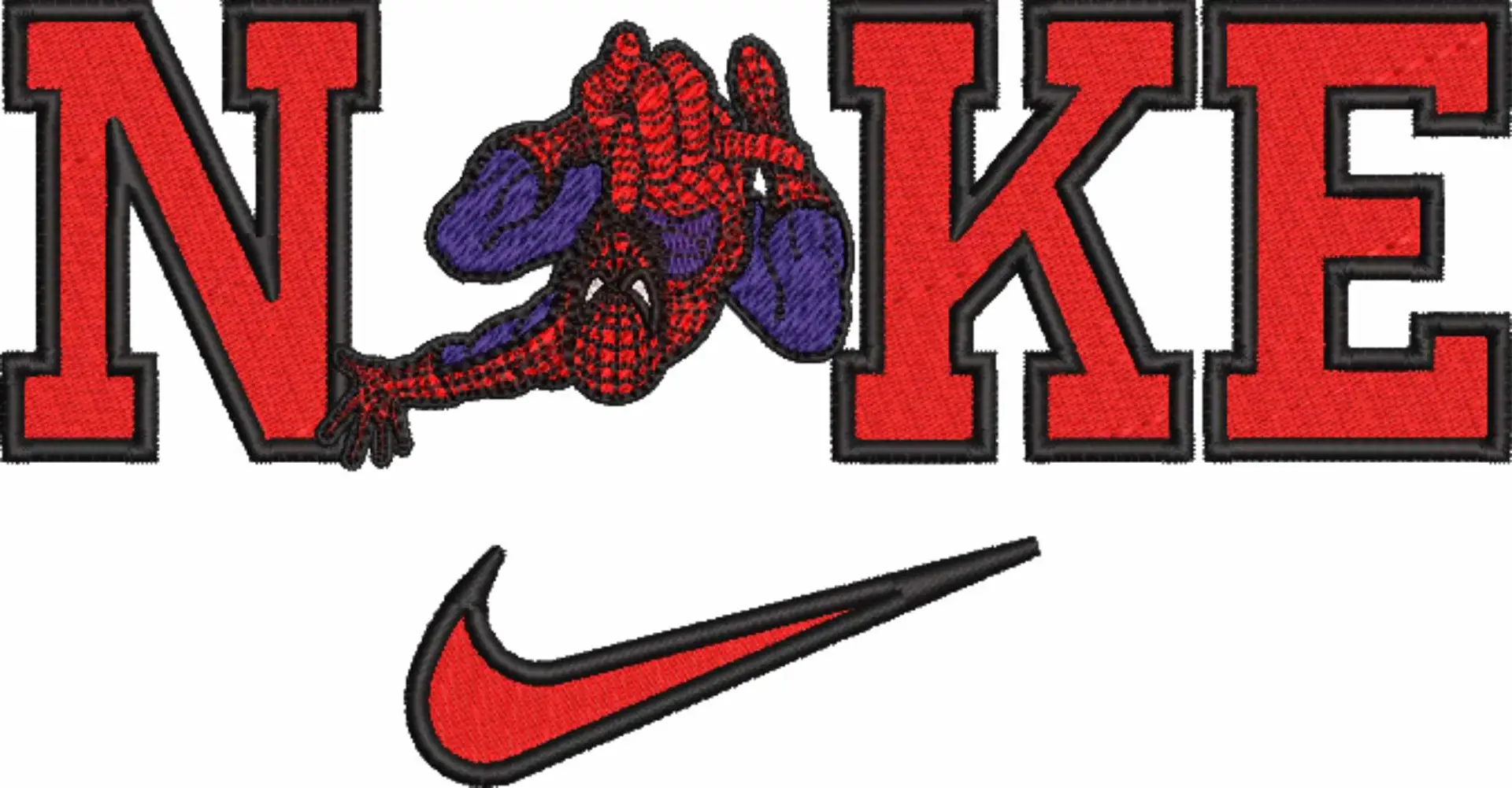 Nike Swoosh Spiderman - Nike embroidery design file - instant download in a frame — view 4