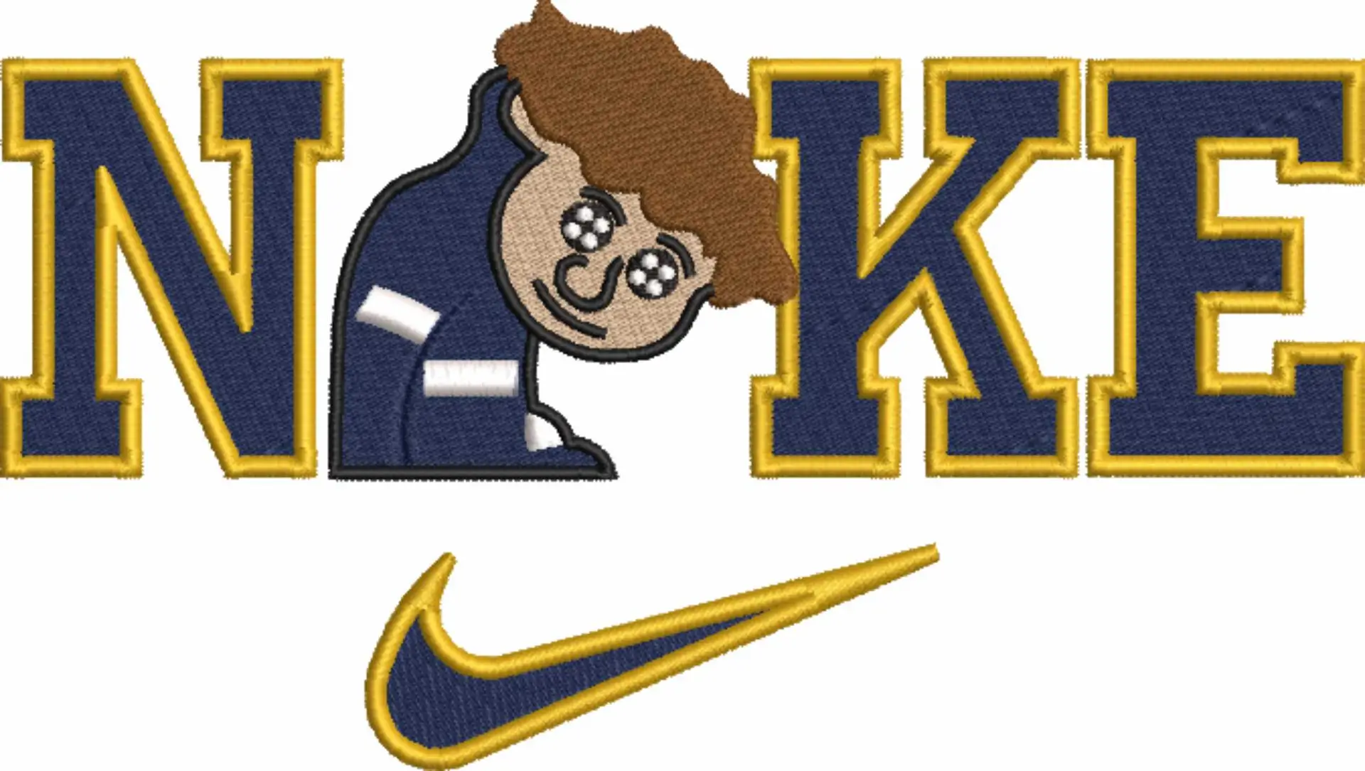 Nike Swoosh Sports Boy - Nike embroidery design file - instant download in a frame — view 3