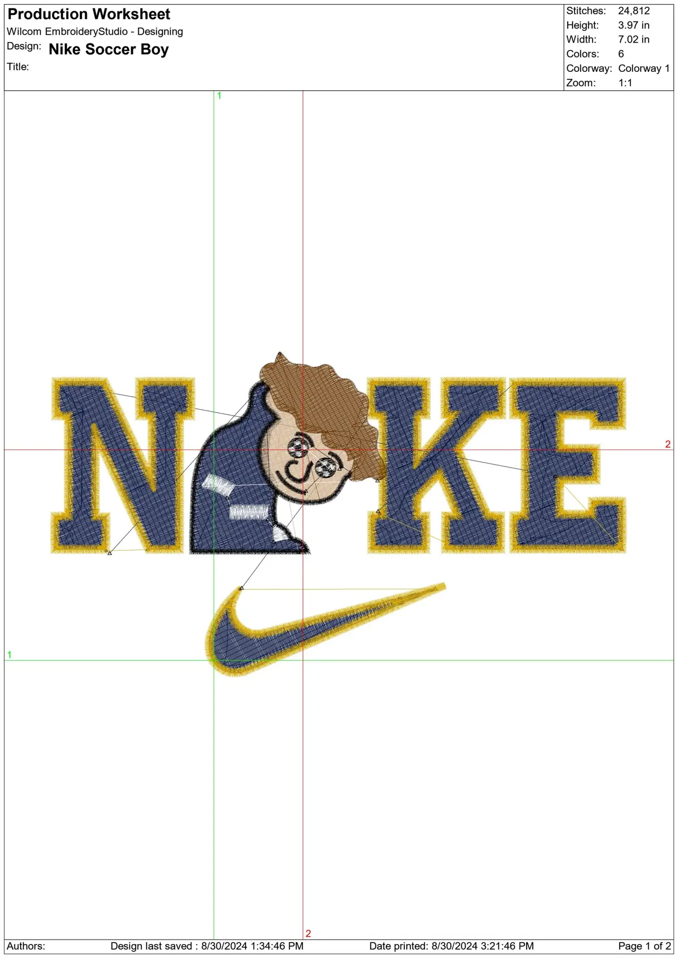 Nike Swoosh Sports Boy - Nike embroidery design file - instant download in a frame — view 2