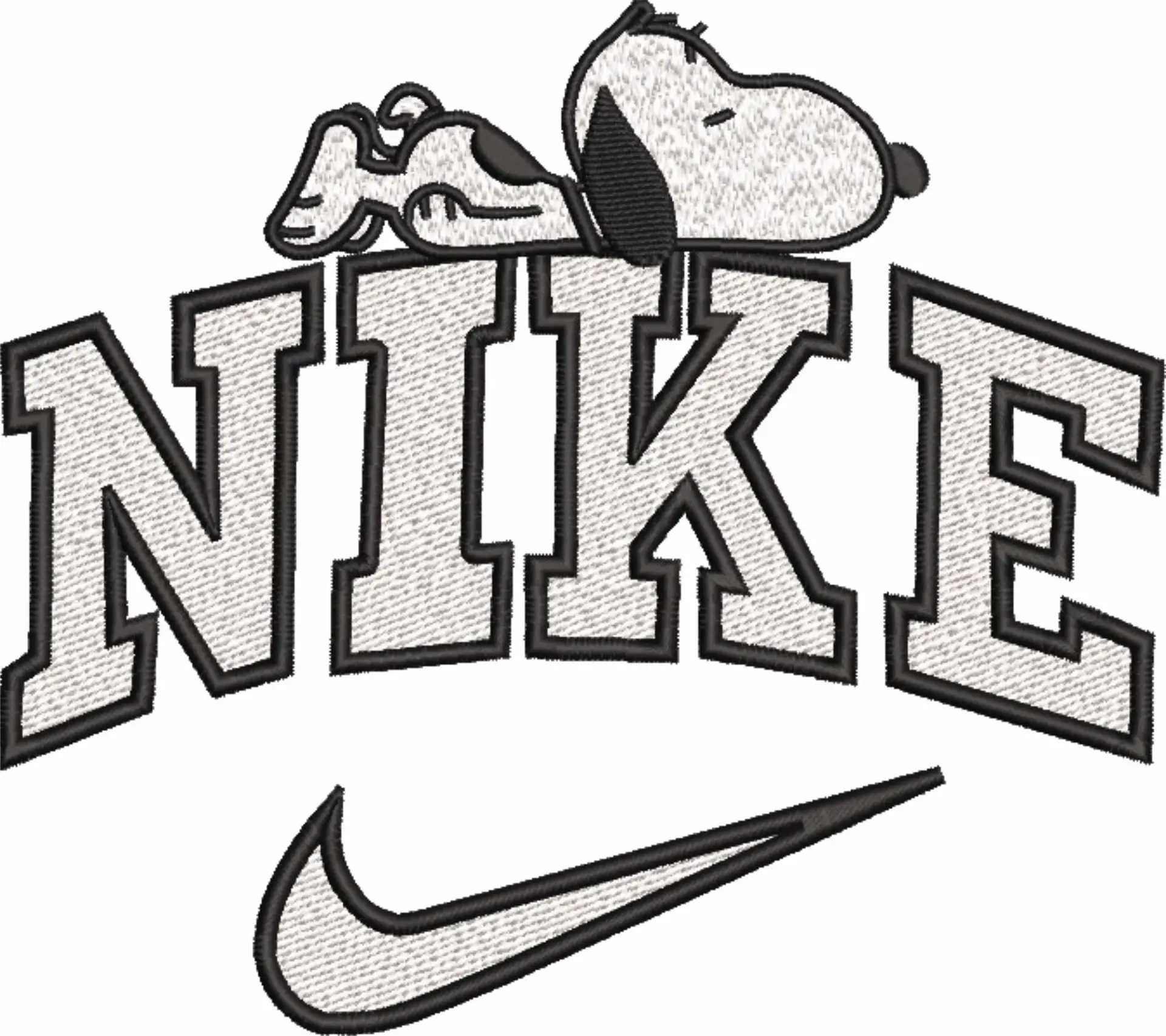 Nike Swoosh Snoopy - Nike embroidery design file - instant download in a frame — view 4