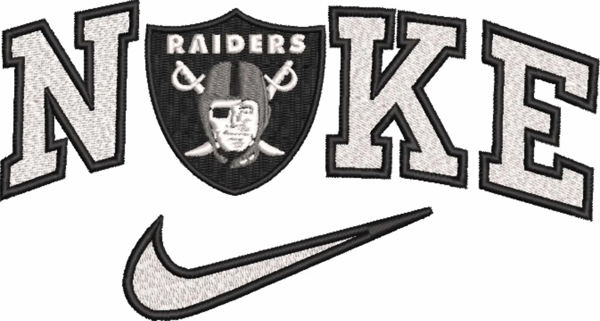 Nike Swoosh Las Vegas Raiders - Nike embroidery design file - instant download — view 4