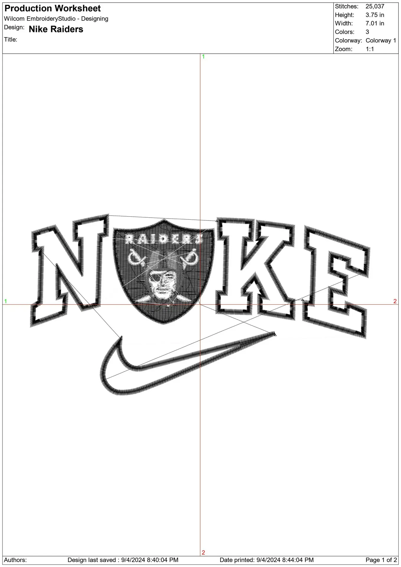 Nike Swoosh Las Vegas Raiders - Nike embroidery design file - instant download — view 2