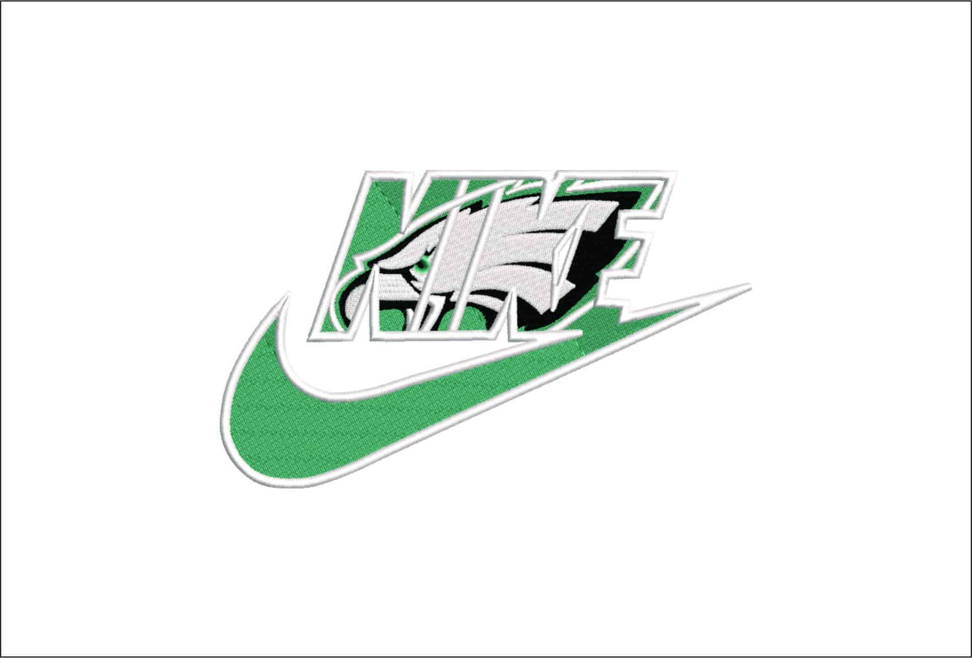 Nike Swoosh Philadelphia Eagles - Nike embroidery design file - instant download