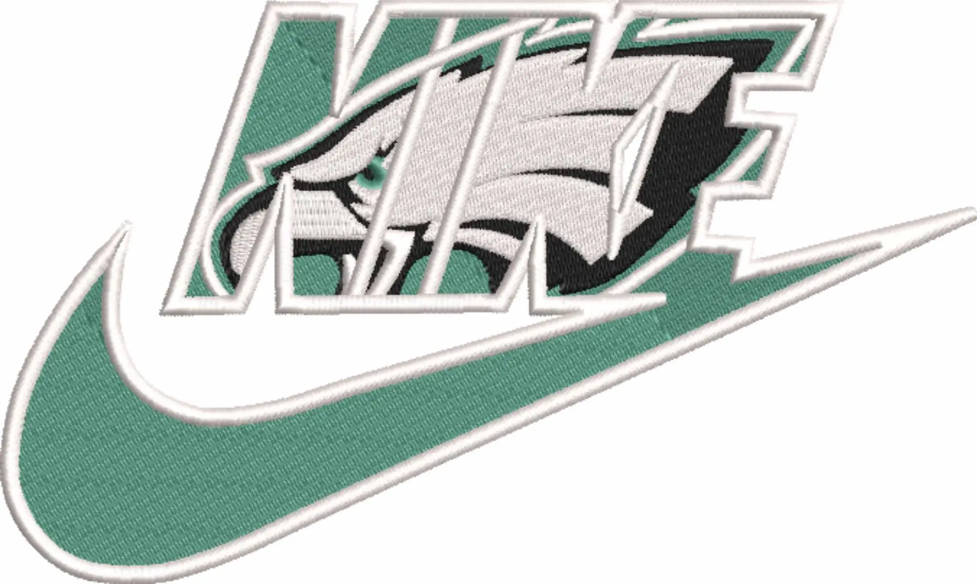 Nike Swoosh Philadelphia Eagles - Nike embroidery design file - instant download — view 4