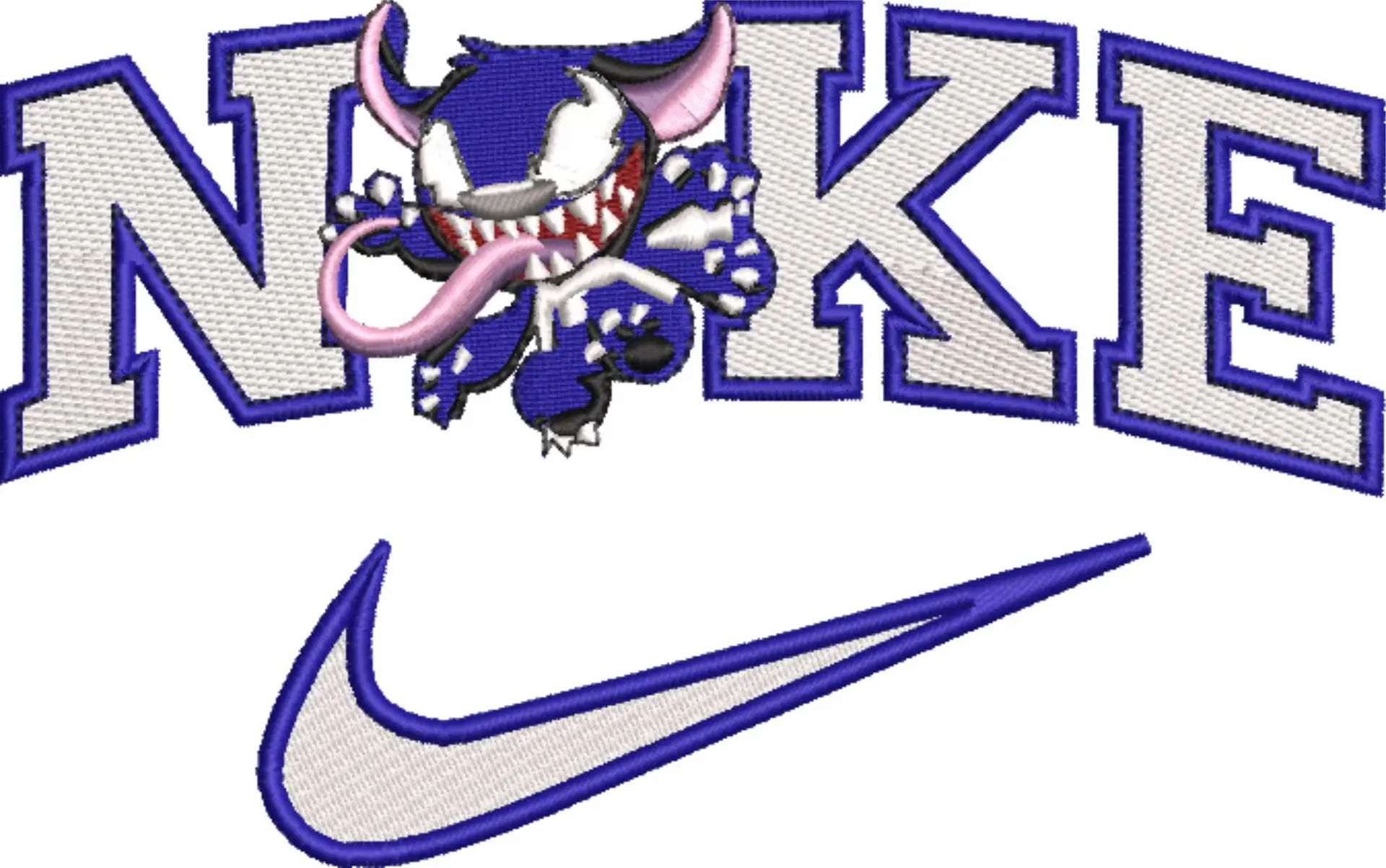Nike Swoosh Psyhco Stitch - Nike embroidery design file - instant download in a frame — view 4