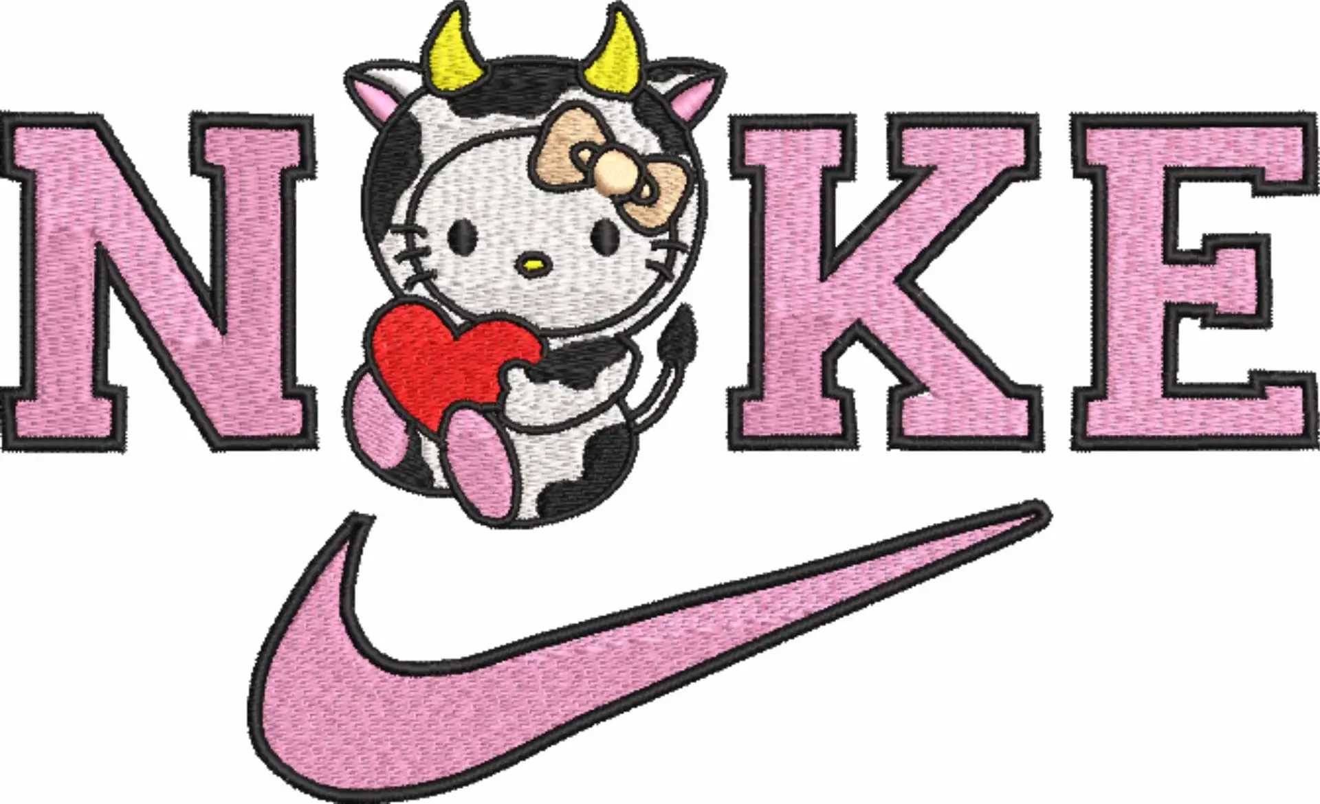 Nike Swoosh My Melody Cow Costume - Nike embroidery design file - instant download — view 4