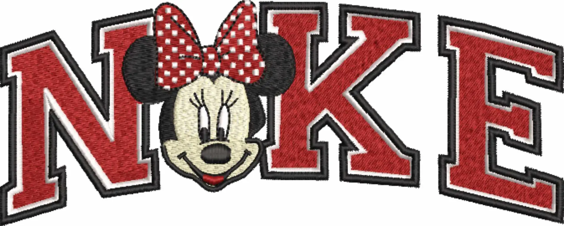 Nike Swoosh Minnie Head Mouse - Xmas embroidery design file - instant download in a frame — view 4