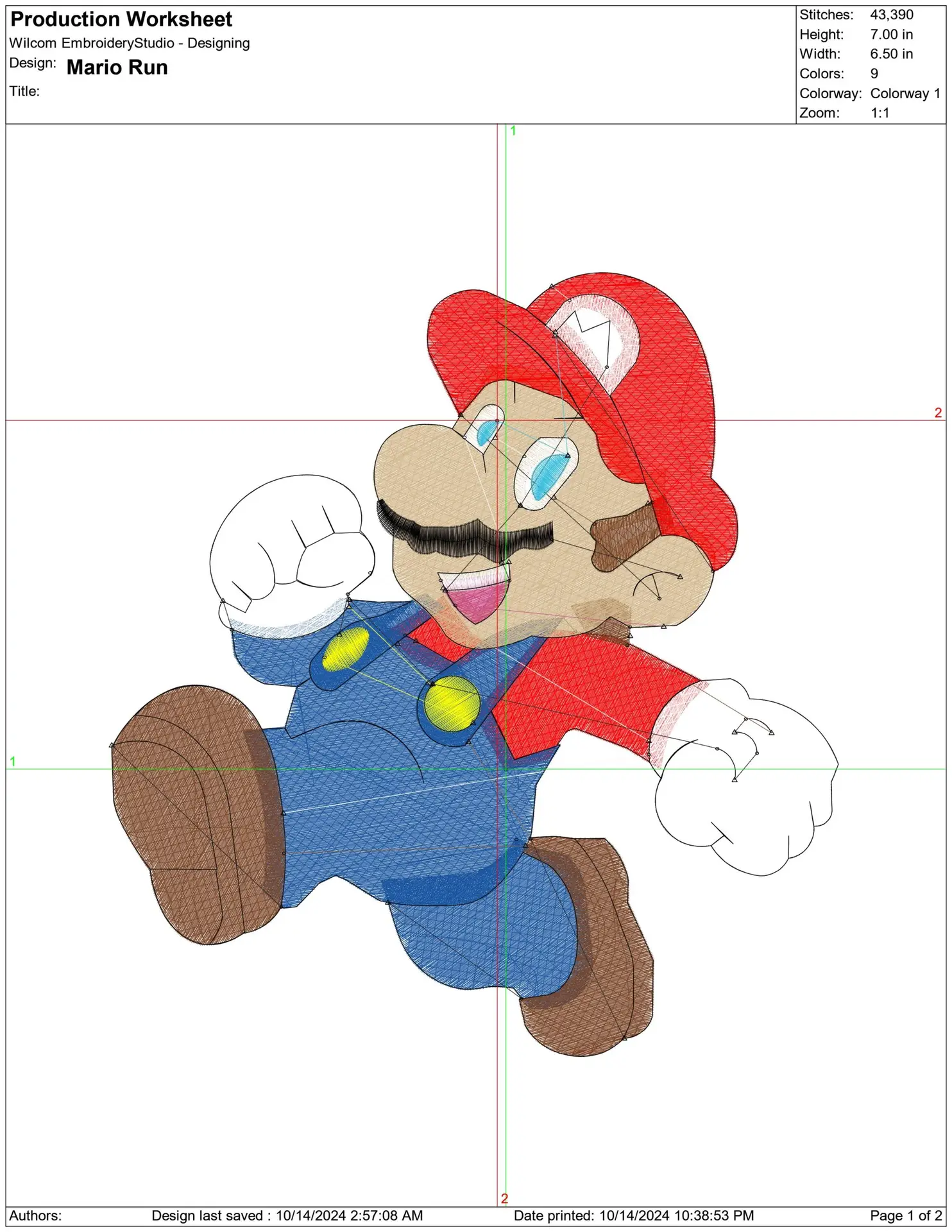 Super Mario Run Nintendo - Nike embroidery design file - instant download — view 2