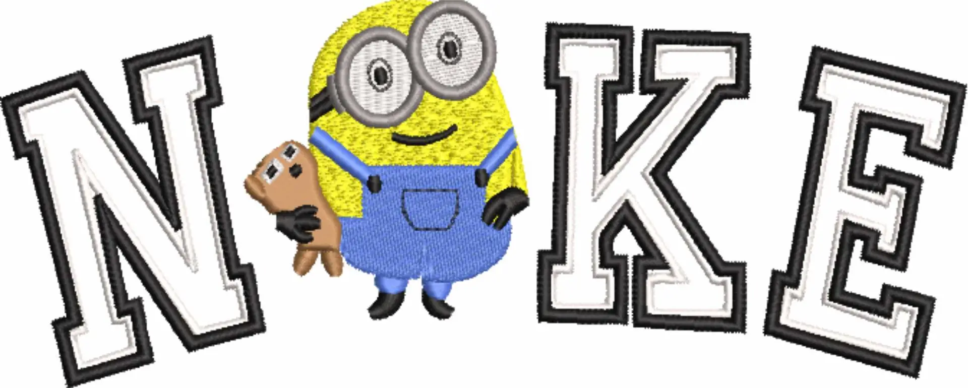 Nike Swoosh Minions with Teddy - Nike Despicable Me design file - instant download in a frame — view 4
