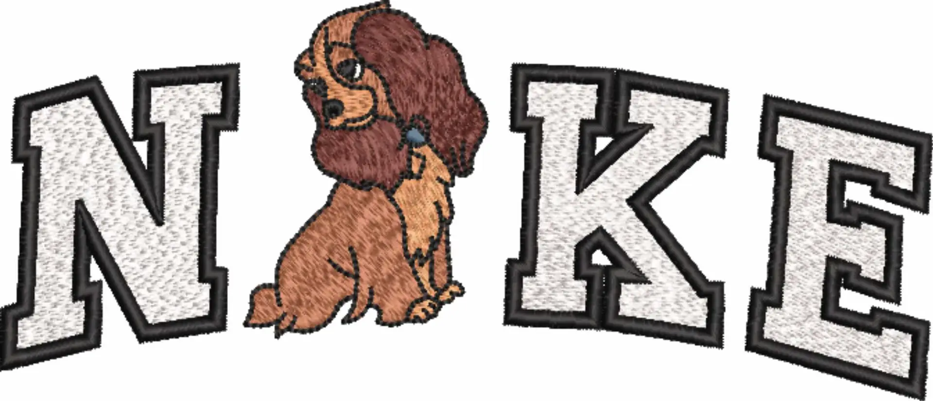 Nike Swoosh Lady and the Tramp - Disney embroidery design file - instant download — view 4