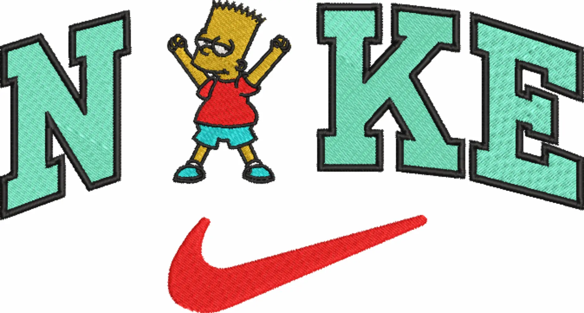 Nike Swoosh Bart Simpson Cheering - Nike Simpsons design file - instant download — view 4