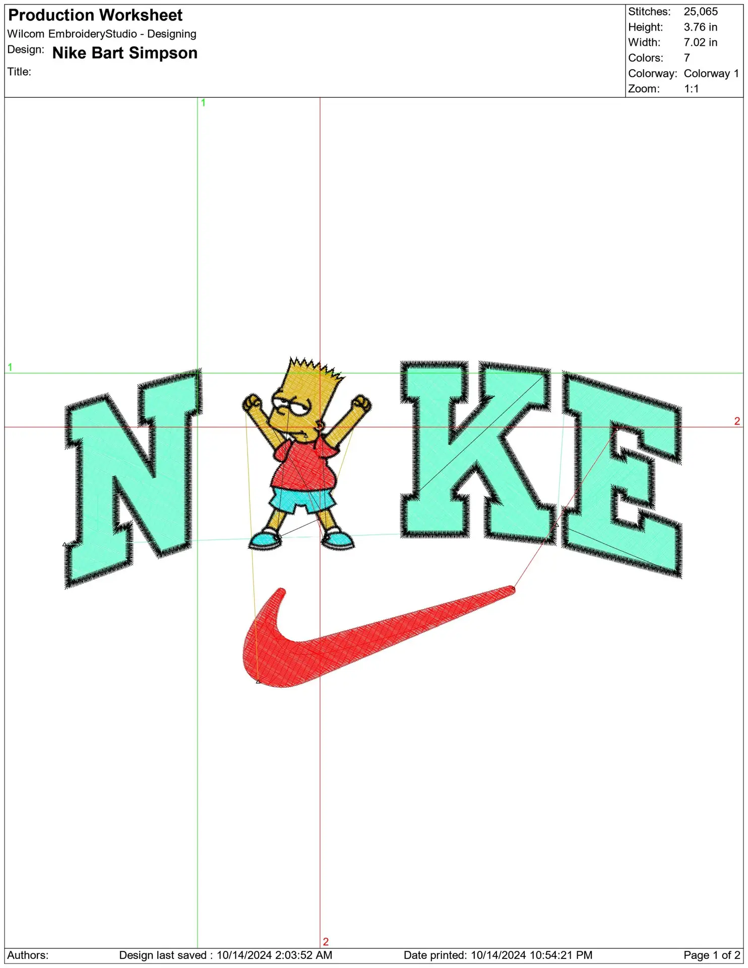 Nike Swoosh Bart Simpson Cheering - Nike Simpsons design file - instant download — view 2