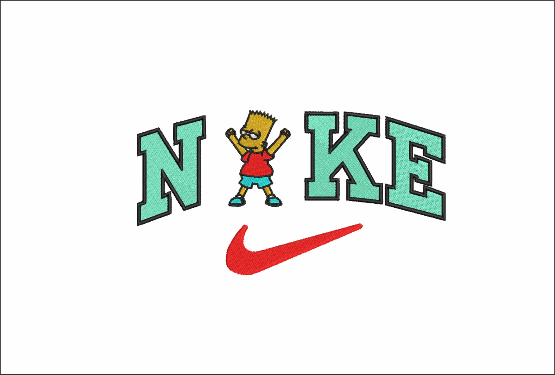 Nike Swoosh Bart Simpson Cheering - Nike Simpsons design file - instant download