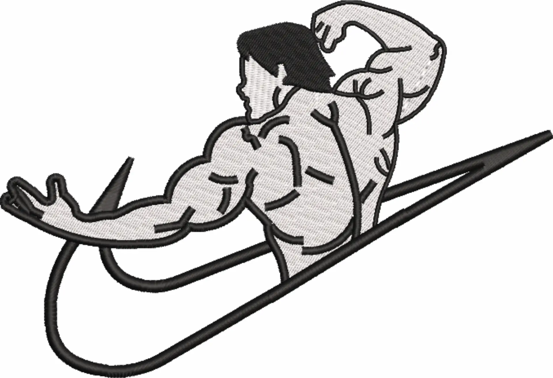 Nike Swoosh Body Builder Pose - Nike design file - instant download — view 4