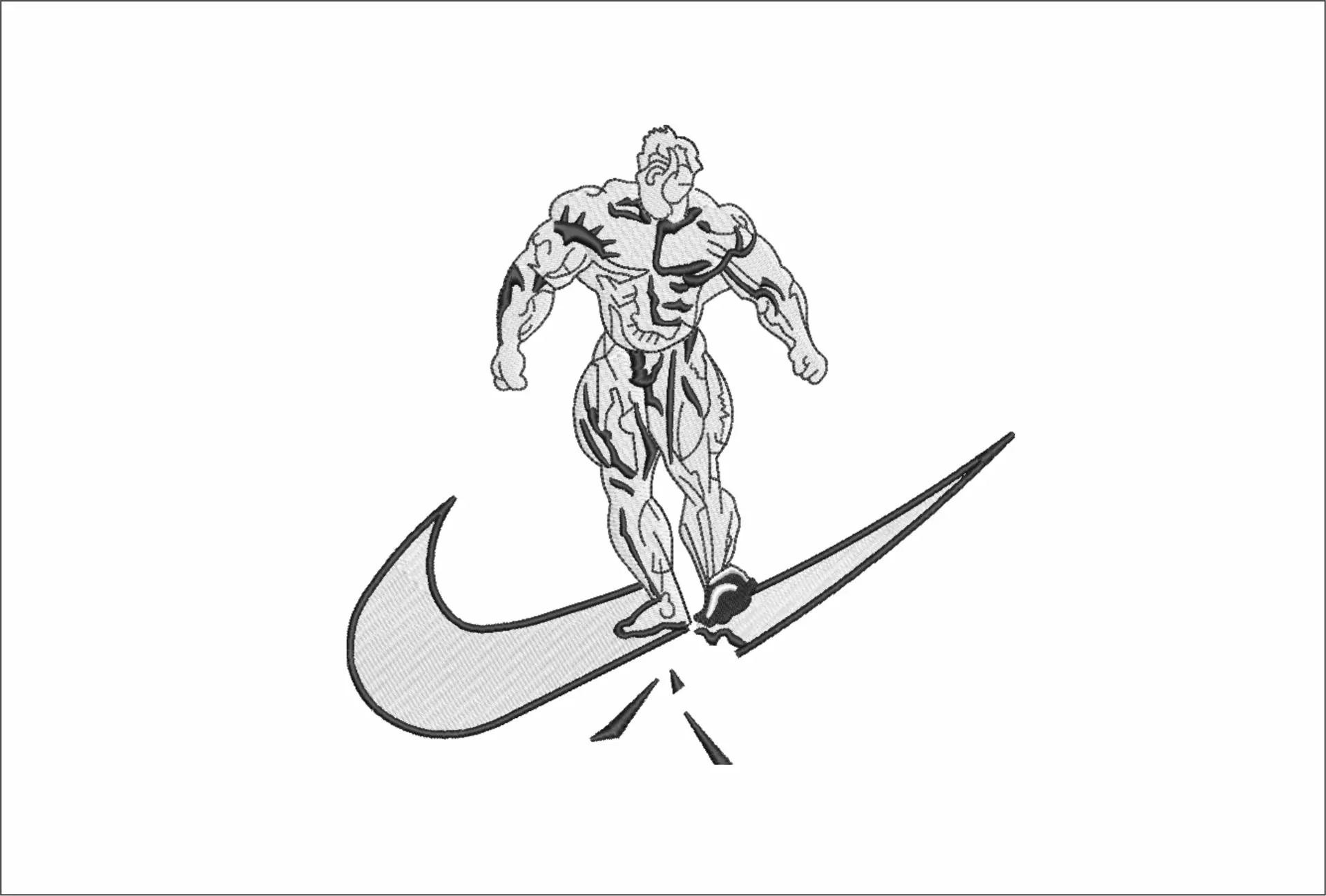 Nike Swoosh Body Builder Boy - Nike design file - instant download
