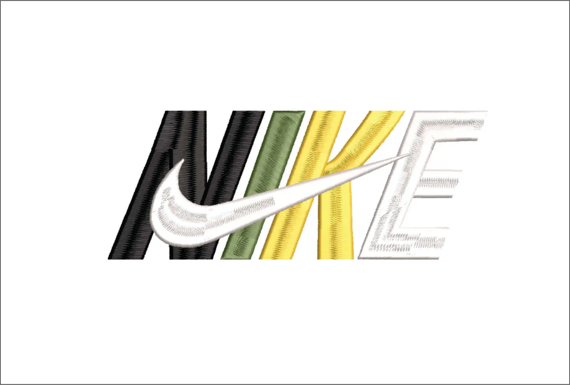 Nike Swoosh Jamaica - Nike embroidery design file - instant download