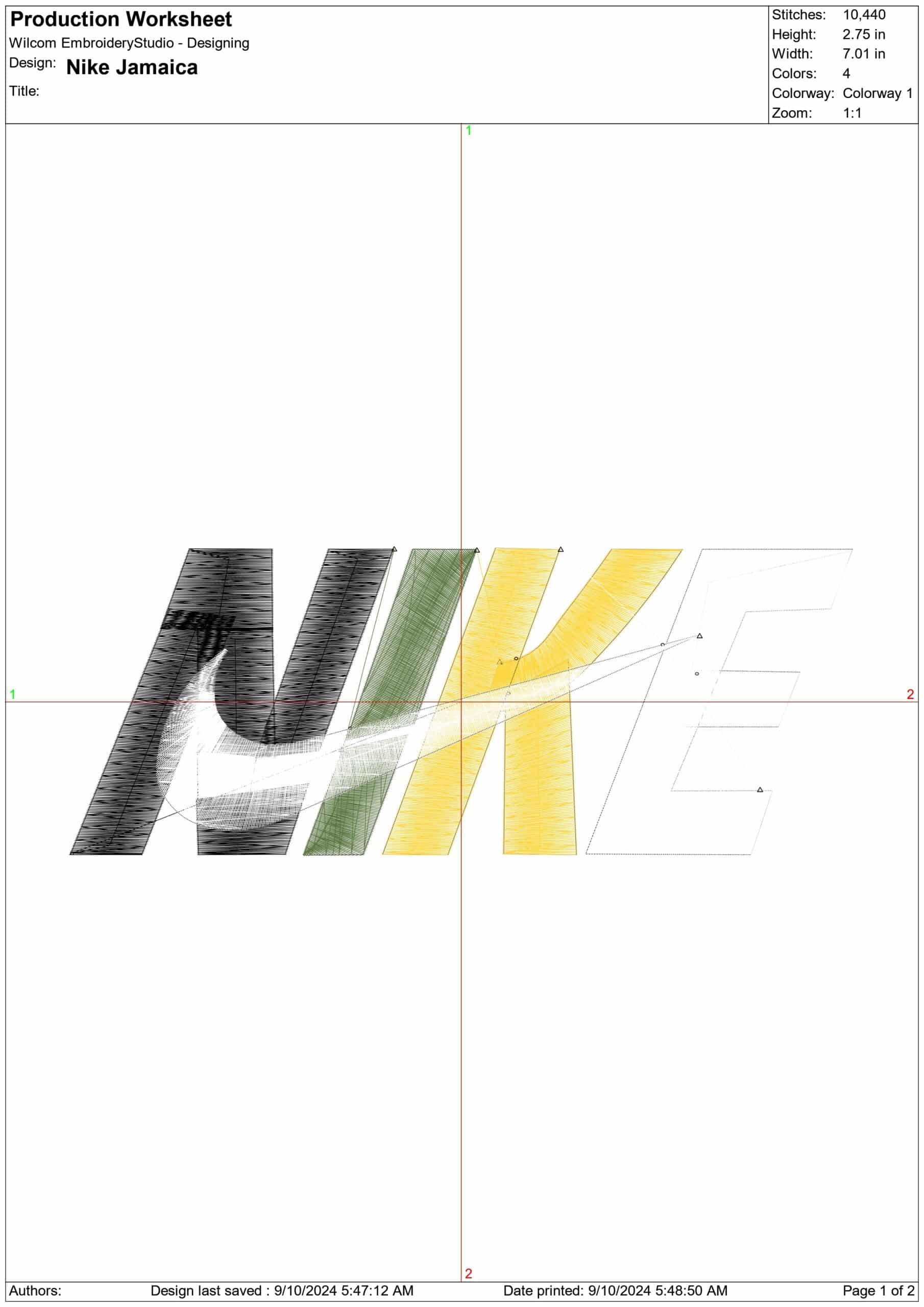 Nike Swoosh Jamaica - Nike embroidery design file - instant download — view 2