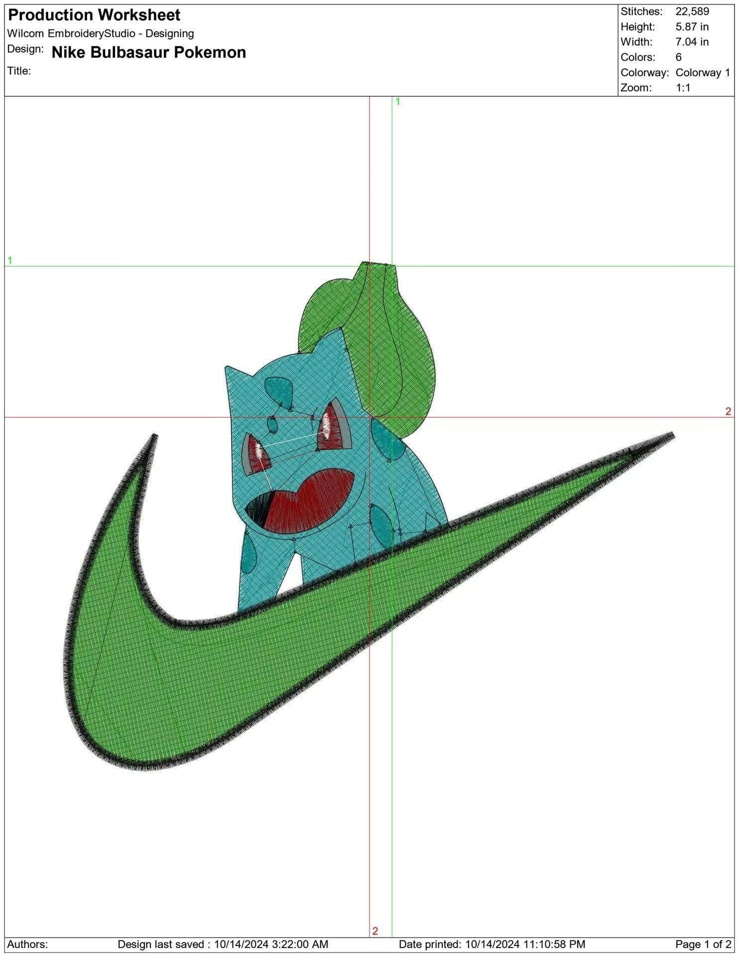 Nike Swoosh Bulbasaur Pokémon - Nike design file - instant download — view 2