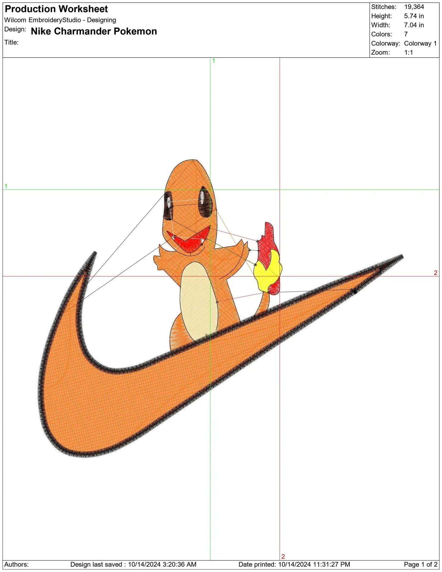 Nike Swoosh Chamander Standing Pokémon - Nike design file - instant download — view 2
