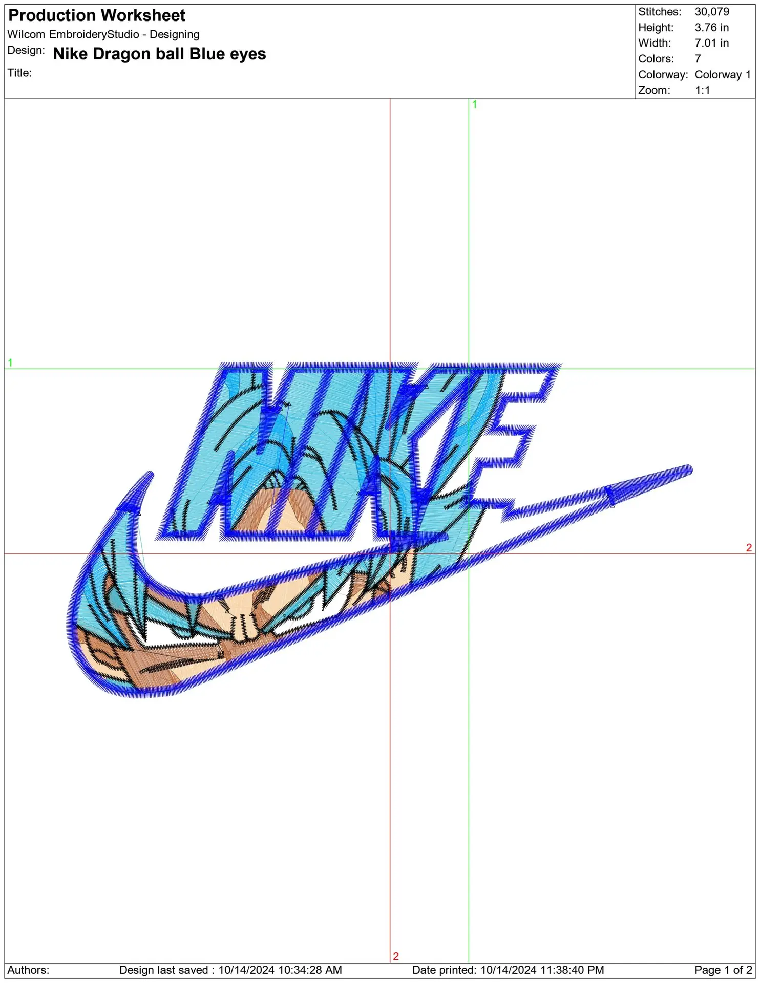 Nike Swoosh Blue Eyes - Dragon Ballz - Nike design file - instant download — view 2