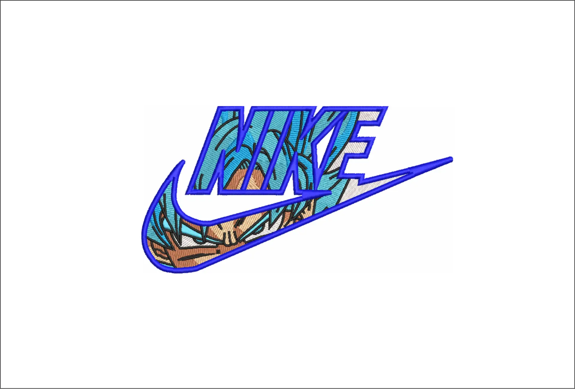 Nike Swoosh Blue Eyes - Dragon Ballz - Nike design file - instant download