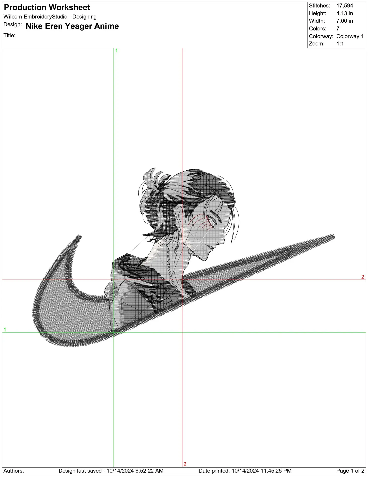 Nike Swoosh Eren Yeager Anime - Nike design file - instant download — view 2