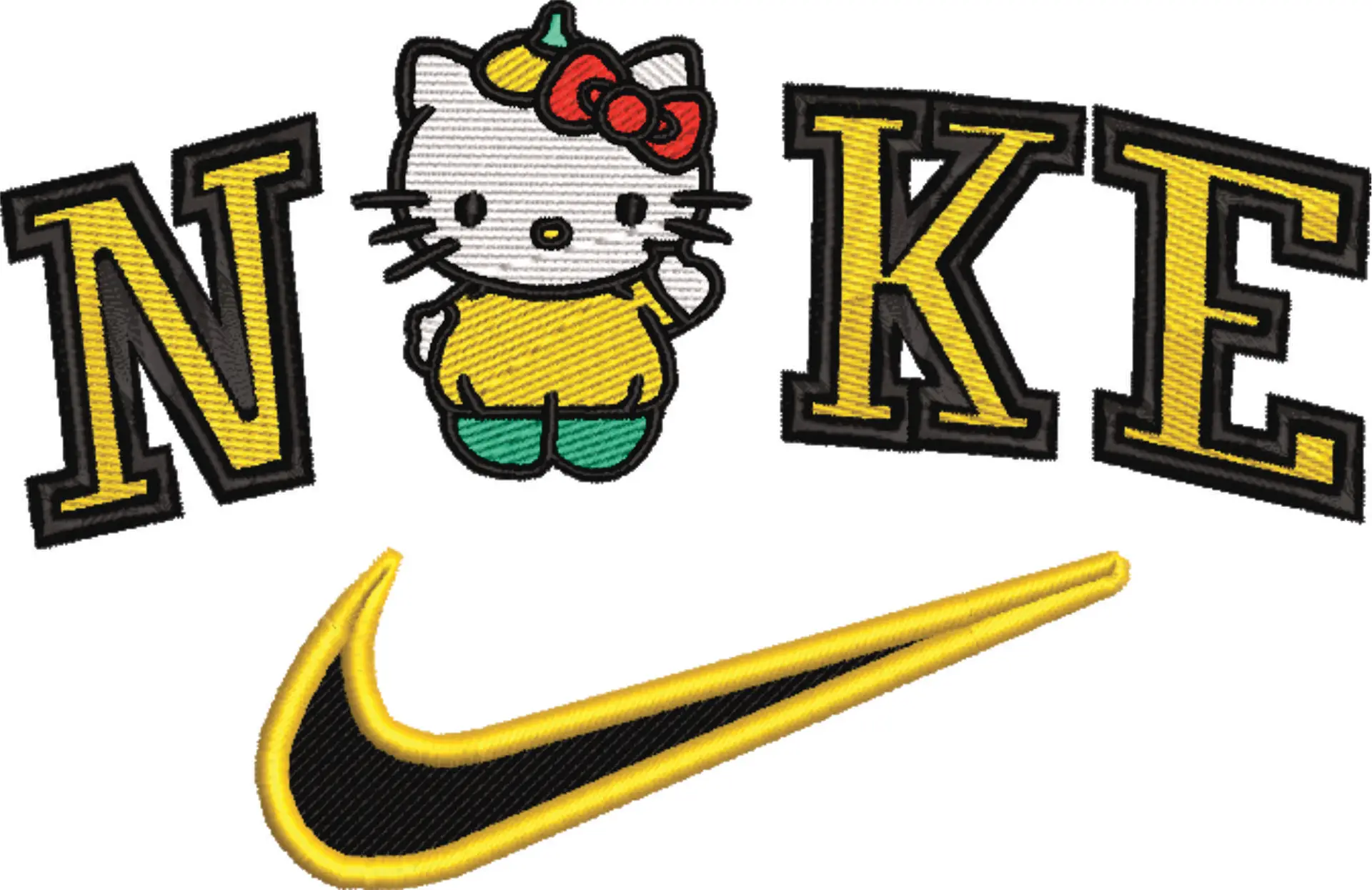 Nike Swoosh Hello Kitty Sweetcorn- embroidery design file - instant download — view 4