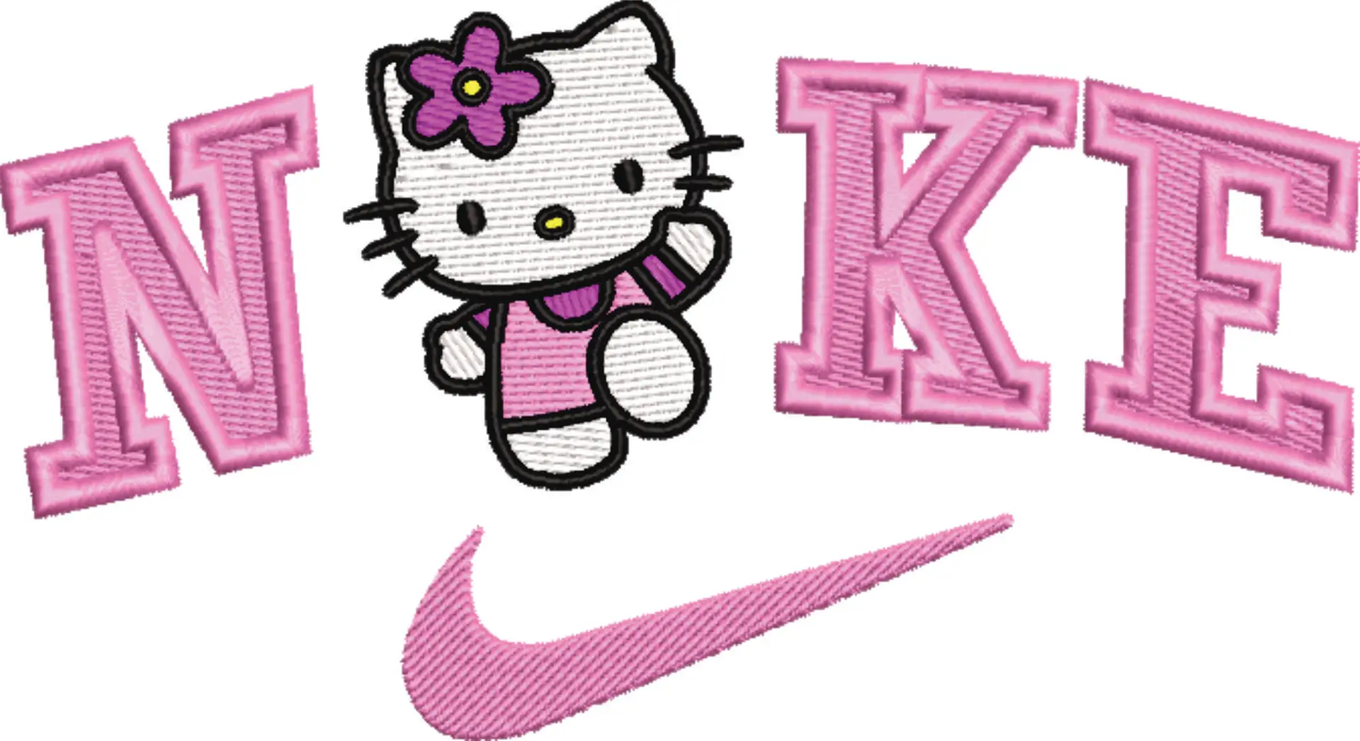 Nike Swoosh Hello Kitty Skip- embroidery design file - instant download — view 4