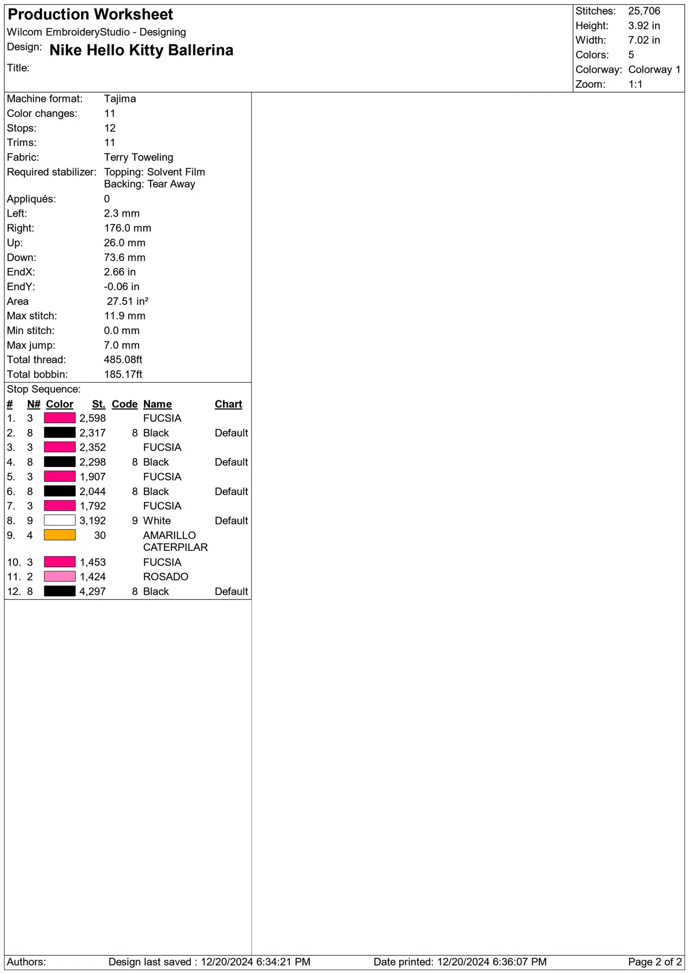 Nike Swoosh Hello Kitty Ballerina - embroidery design file - instant download — view 3