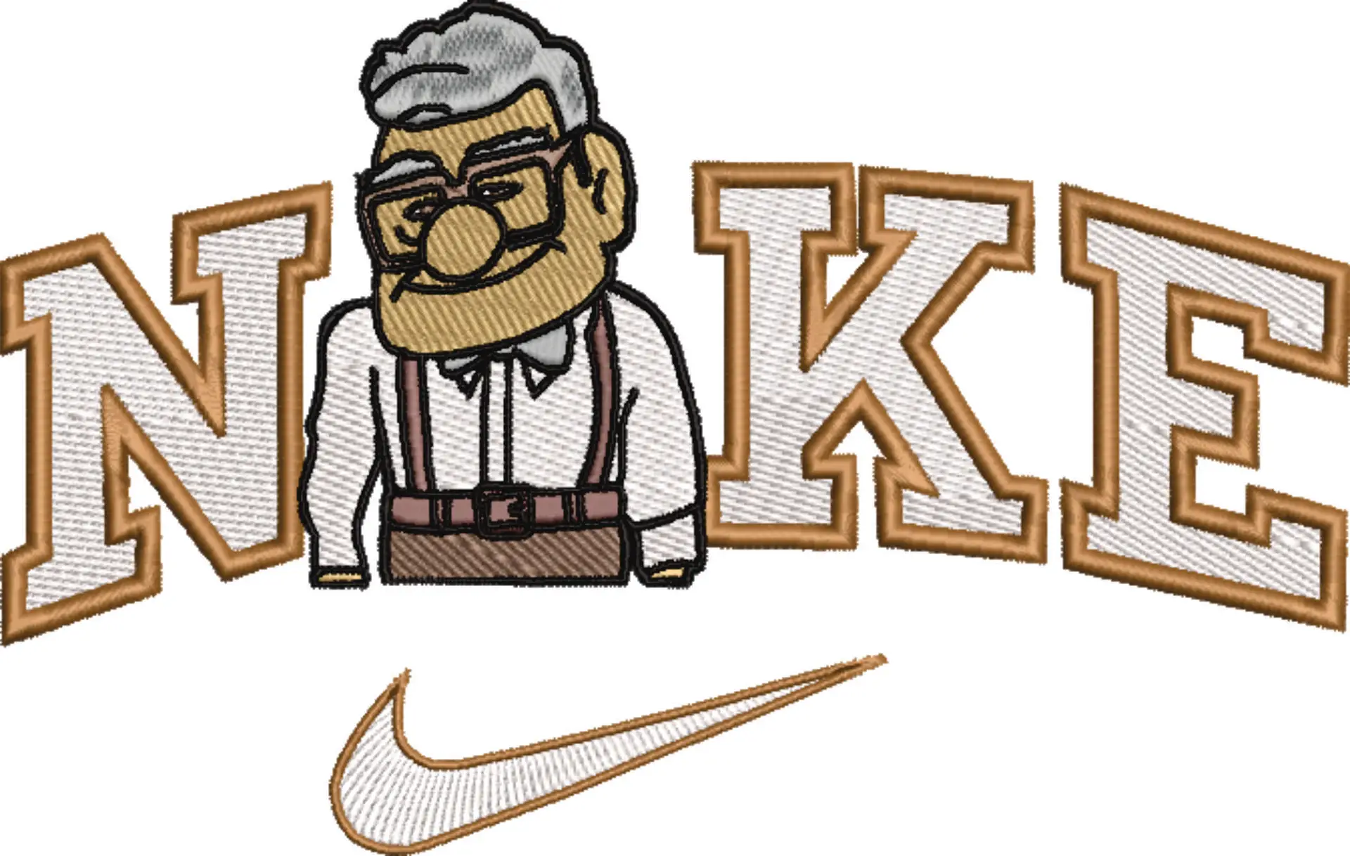 Nike Swoosh Up Grandad Carl - Disney Cartoon embroidery design file - instant download — view 4