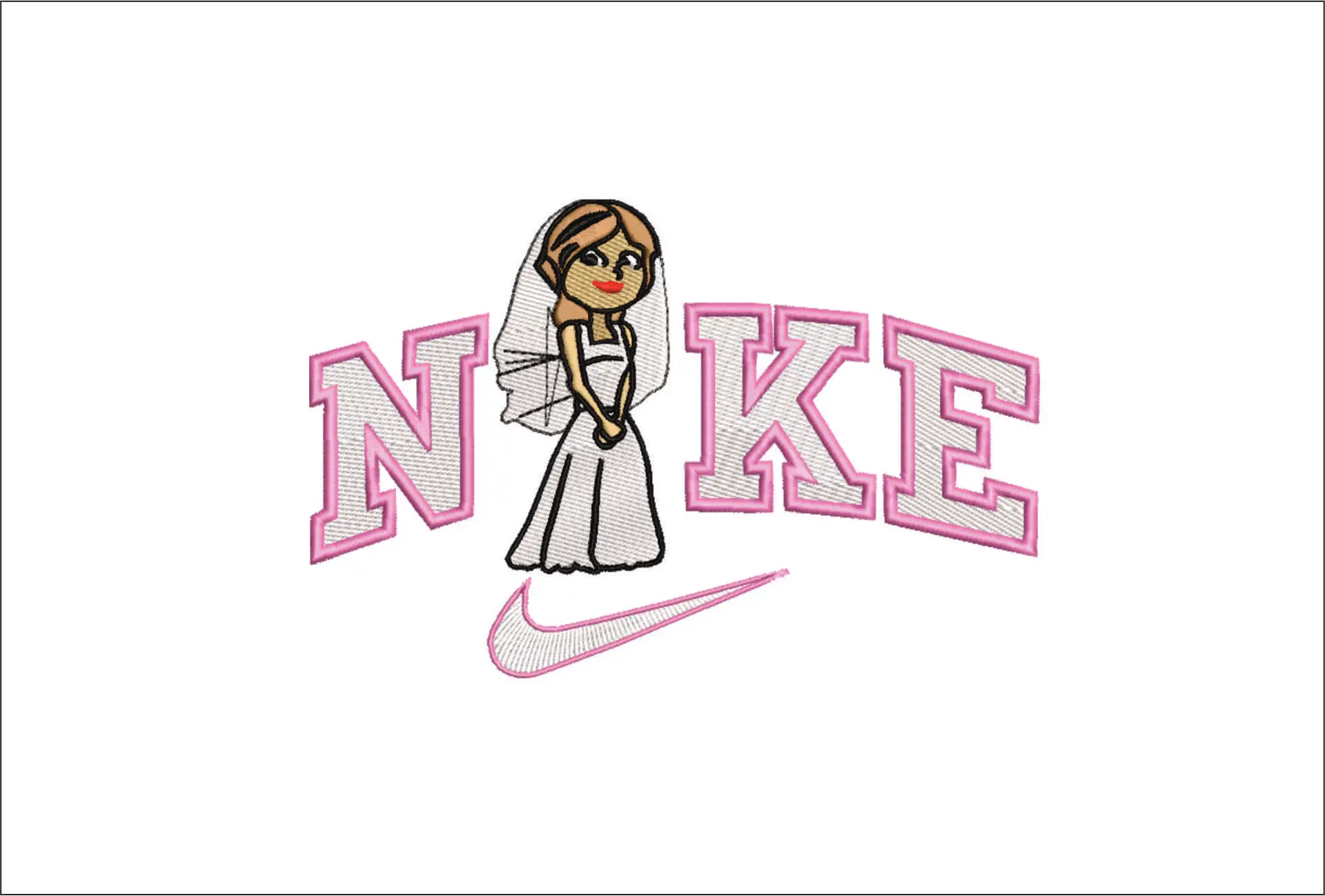 Nike Swoosh Up Grandma Ellie Wedding - Disney Cartoon embroidery design file - instant download
