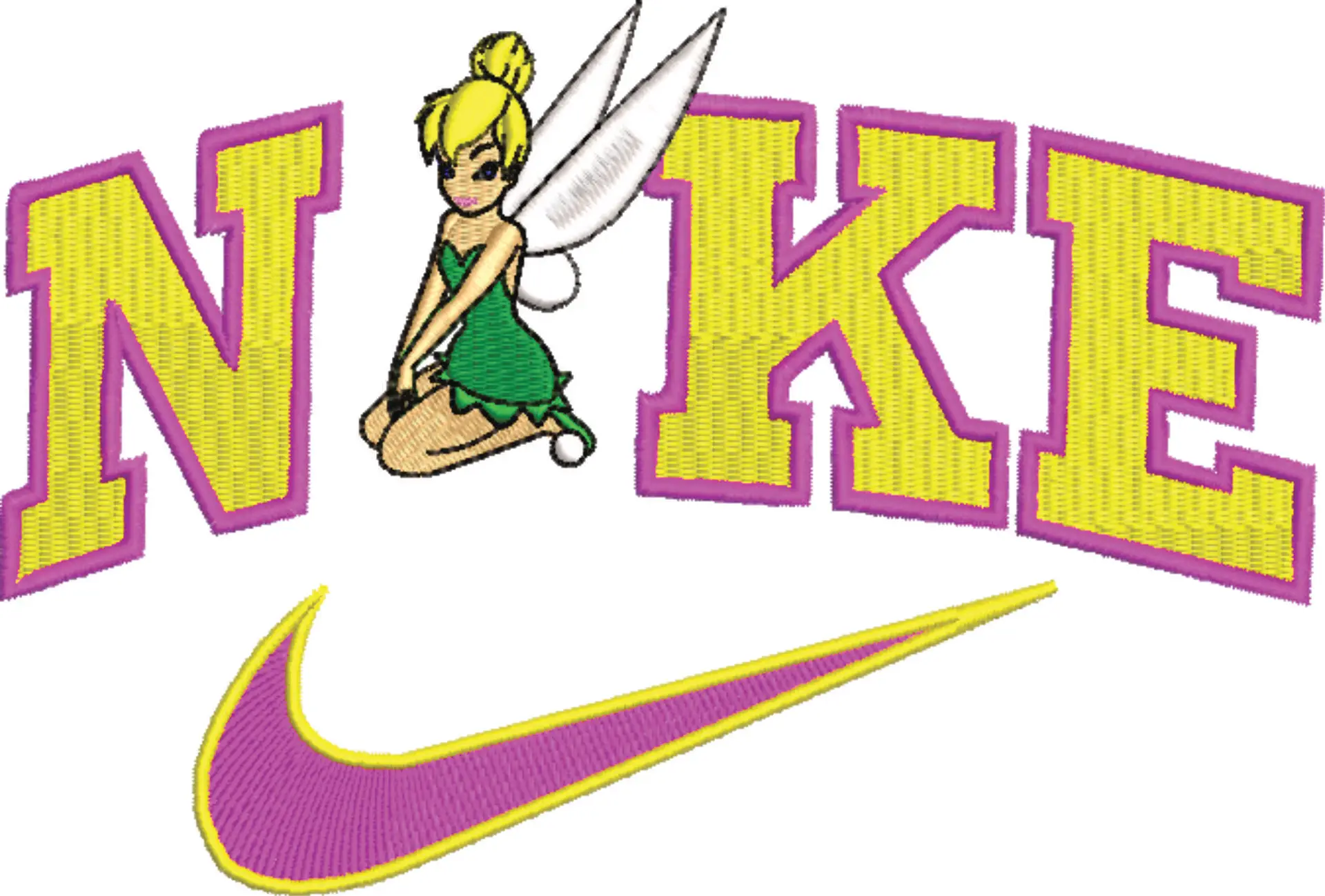 Nike Swoosh Tinkerbell - Disney - Peter Pan Cartoon embroidery design file - instant download — view 4