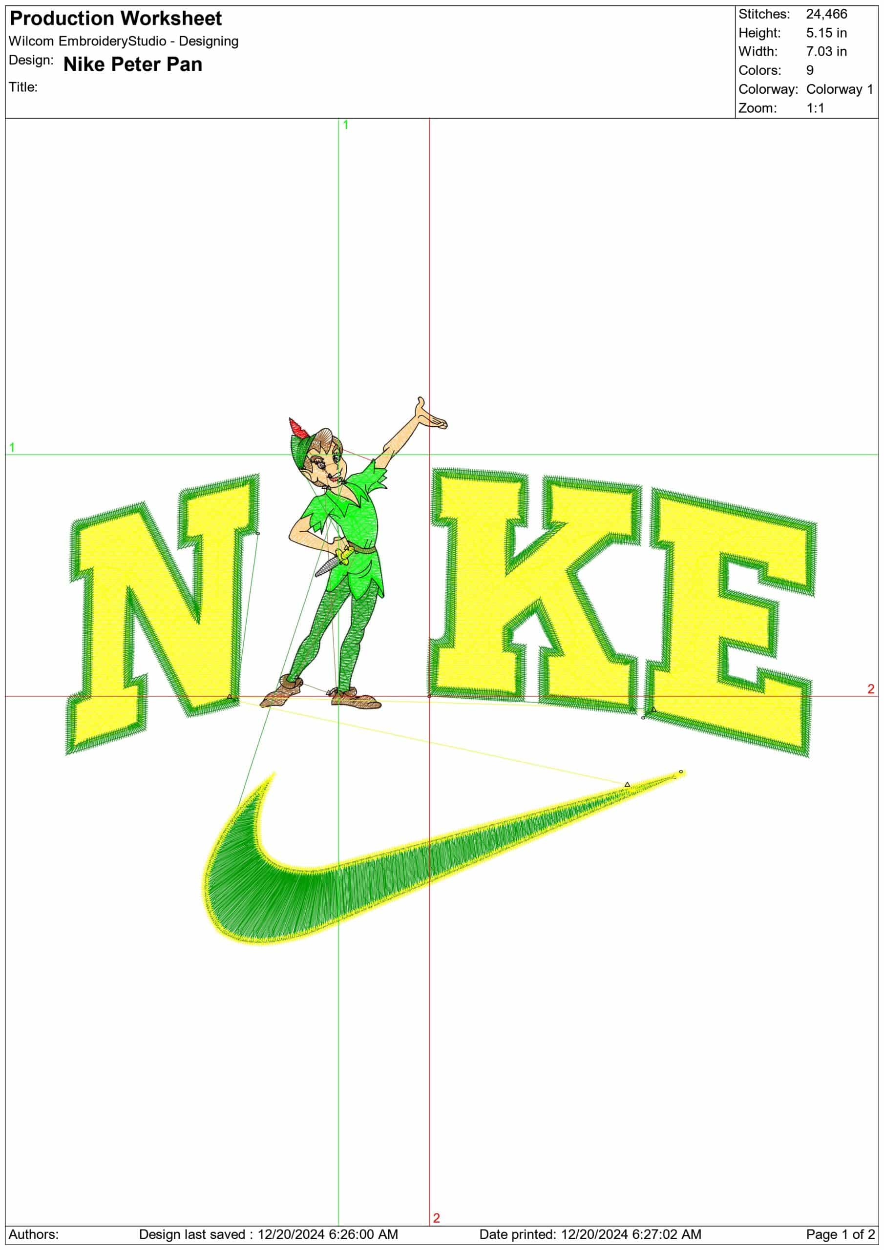 Nike Swoosh Peter Pan - Disney - Peter Pan Cartoon embroidery design file - instant download — view 2